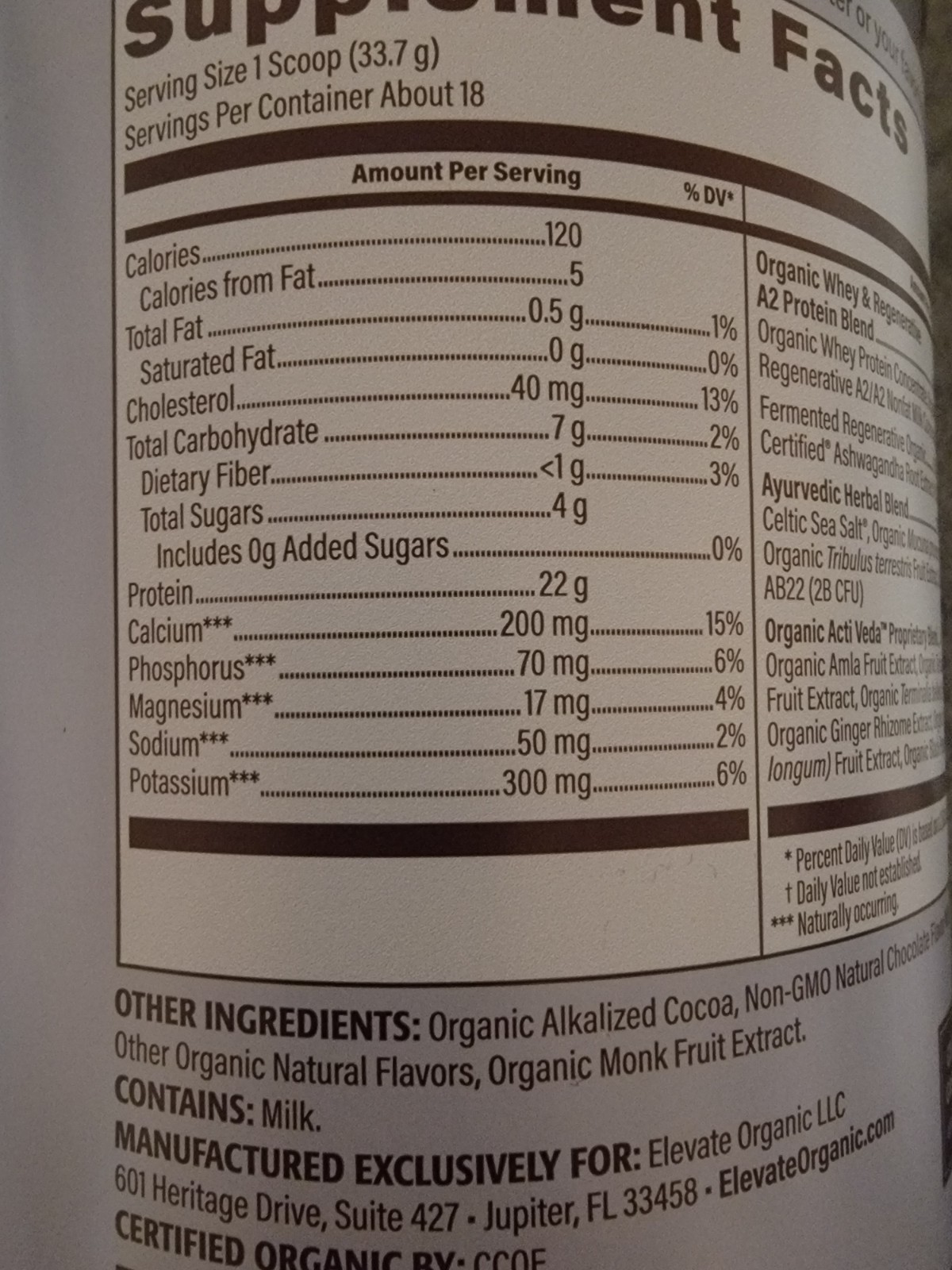 Men’s Whey Protein Chocolate Grass Fed A2 Regenerative with KSM-66 Ashwagandha