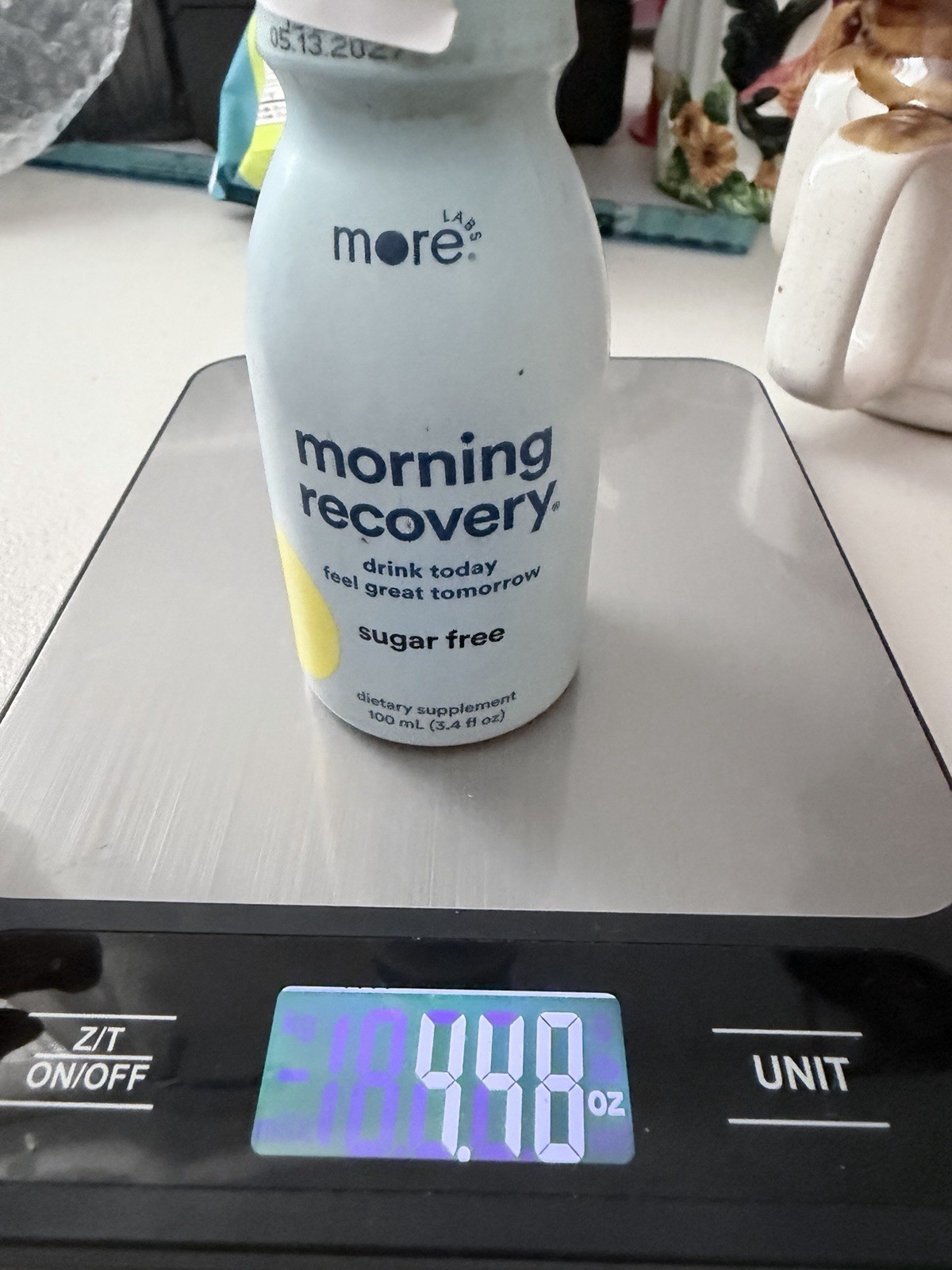 Morning Recovery, 1-3.4 fl oz Bottle Natural Lemon , Best By 5/27