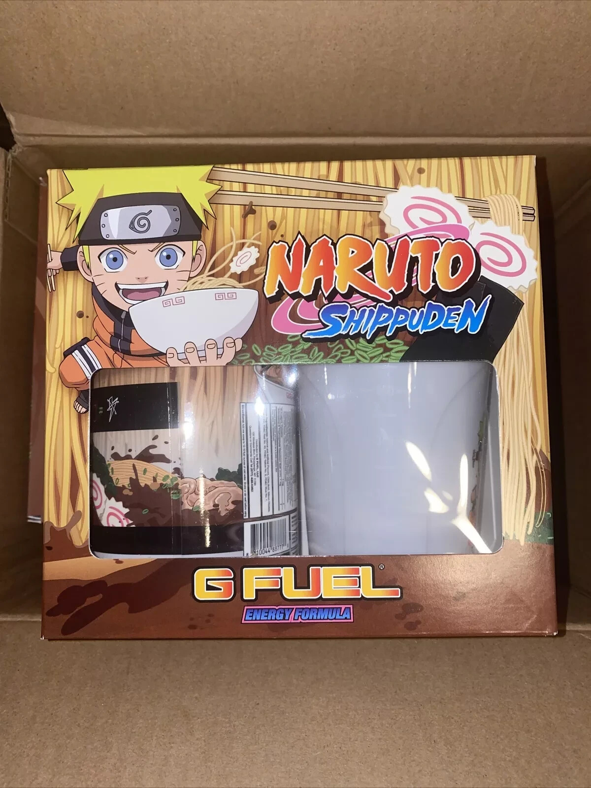 G Fuel Naruto Miso Ramen Collector’s Box Tub + Shaker Cup Sticker Energy Formula