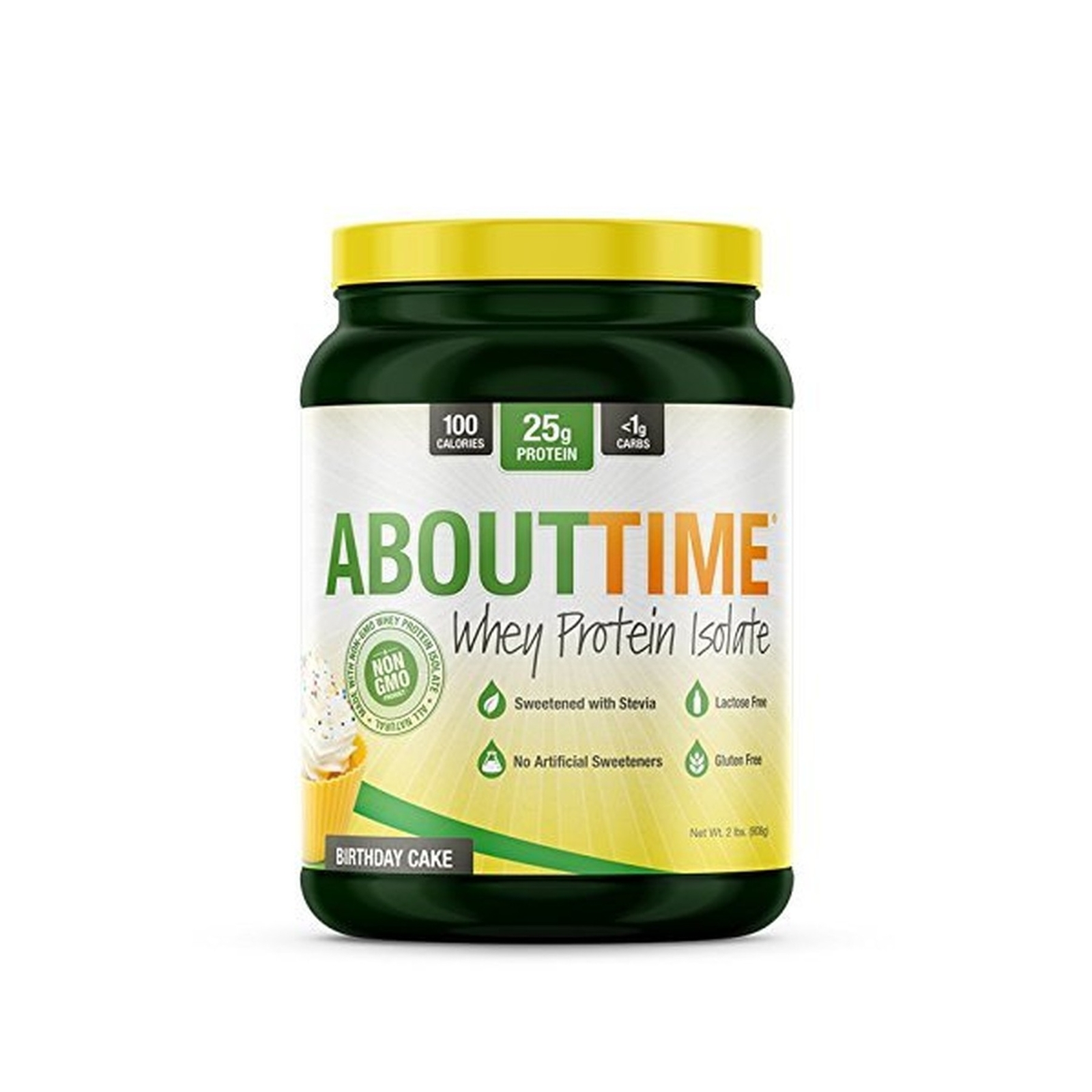 About Time Whey Protein Isolate Birthday Cake 2lb – 25g Protein, Non-GMO, 0g …