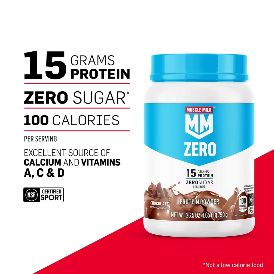 Muscle Milk ZERO, 100 Calorie Protein Powder, 1.66 Pound (Pack of 1), Vanilla