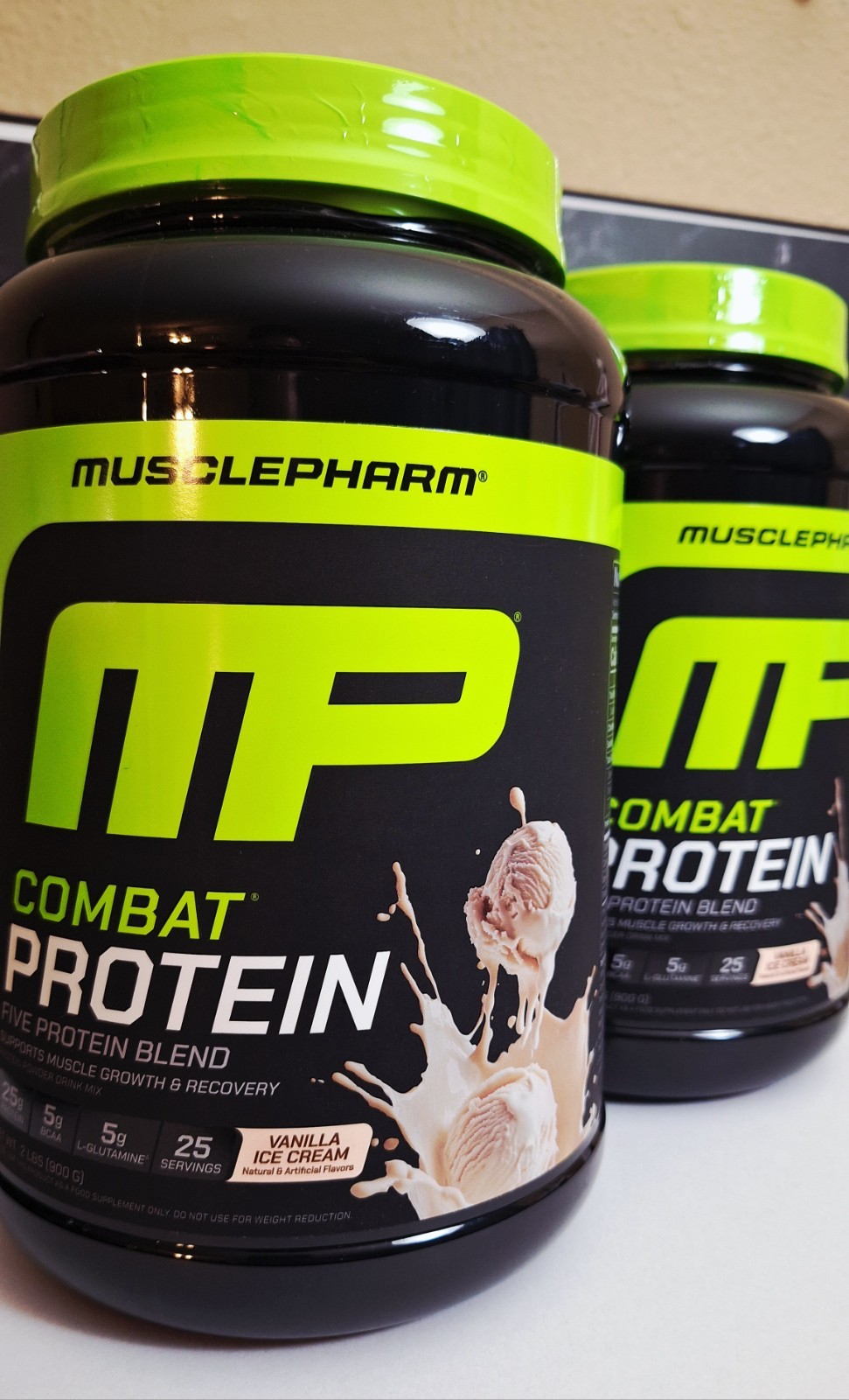 MusclePharm 5-Blend Combat Protein, Vanilla Ice Cream🍦, 25 Servings, 11/2028✨