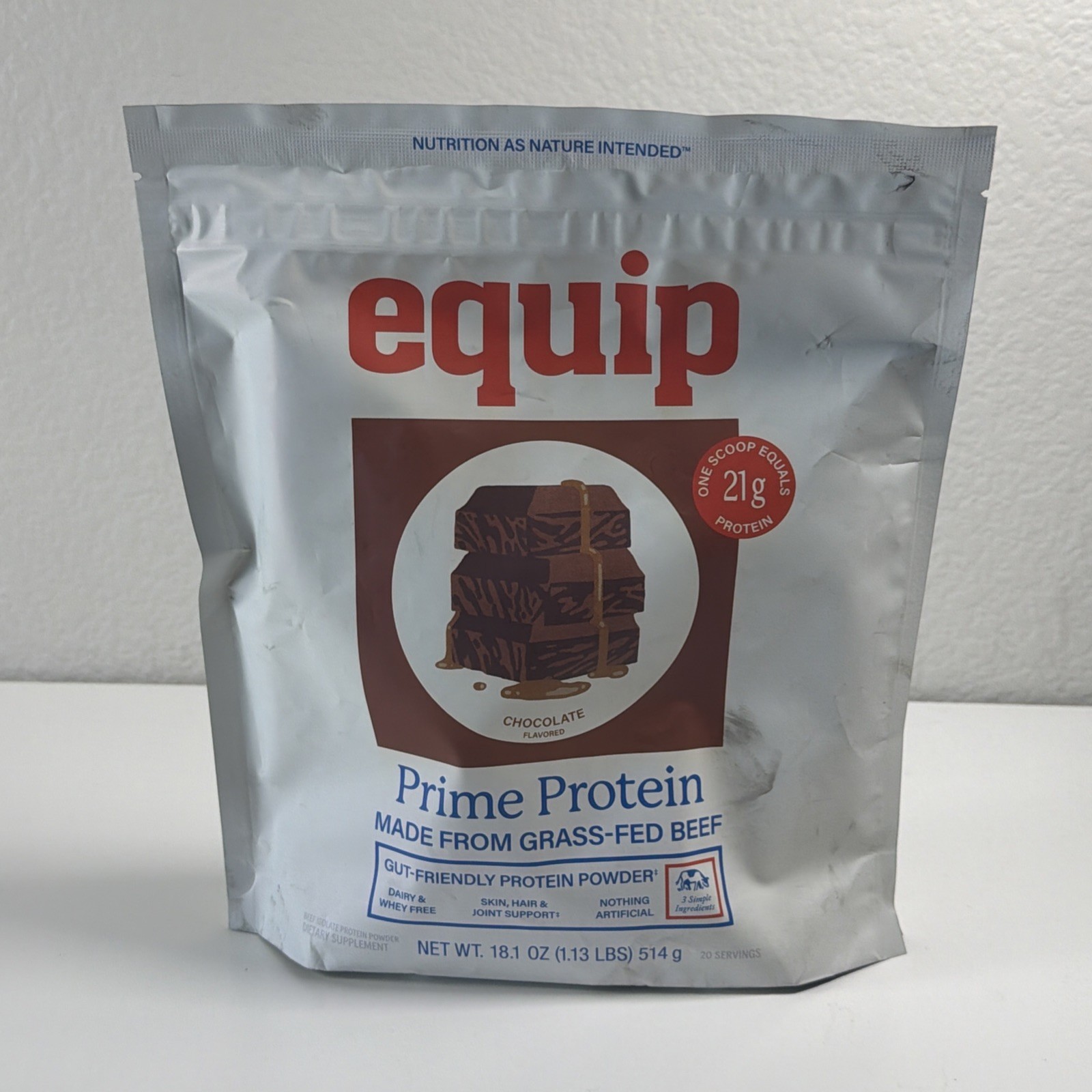 Equip Prime Protein Grass-Fed Beef Isolate Chocolate 1.13 Lbs Sealed 03/2028 New
