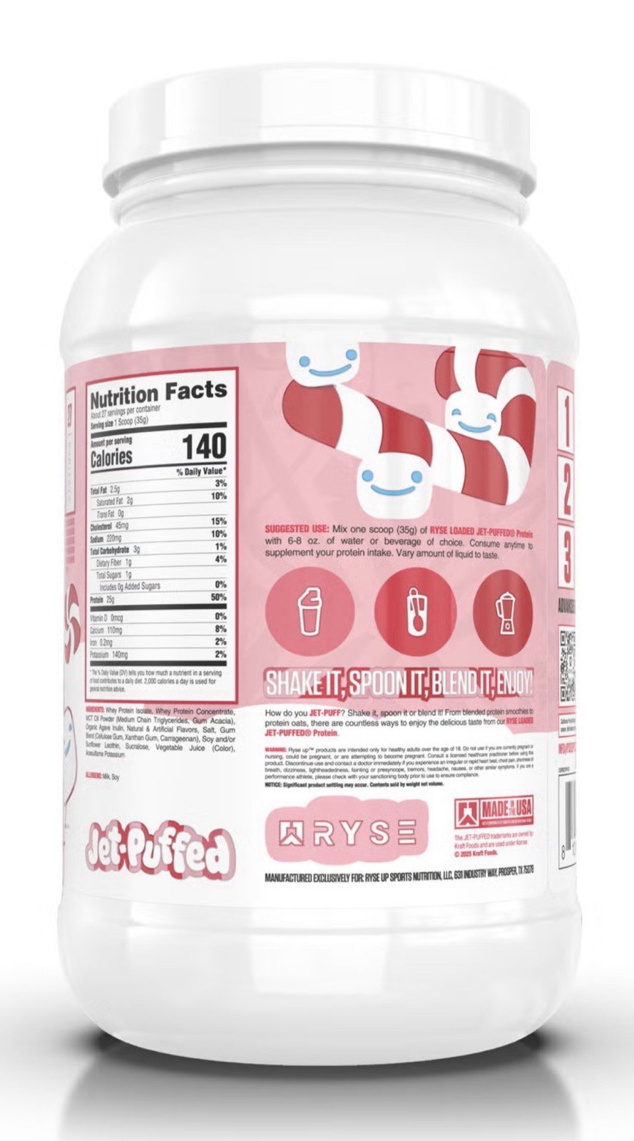 LIMITED EDITION! Ryse Jet-Puffed Whey Protein Peppermint 27 Servs