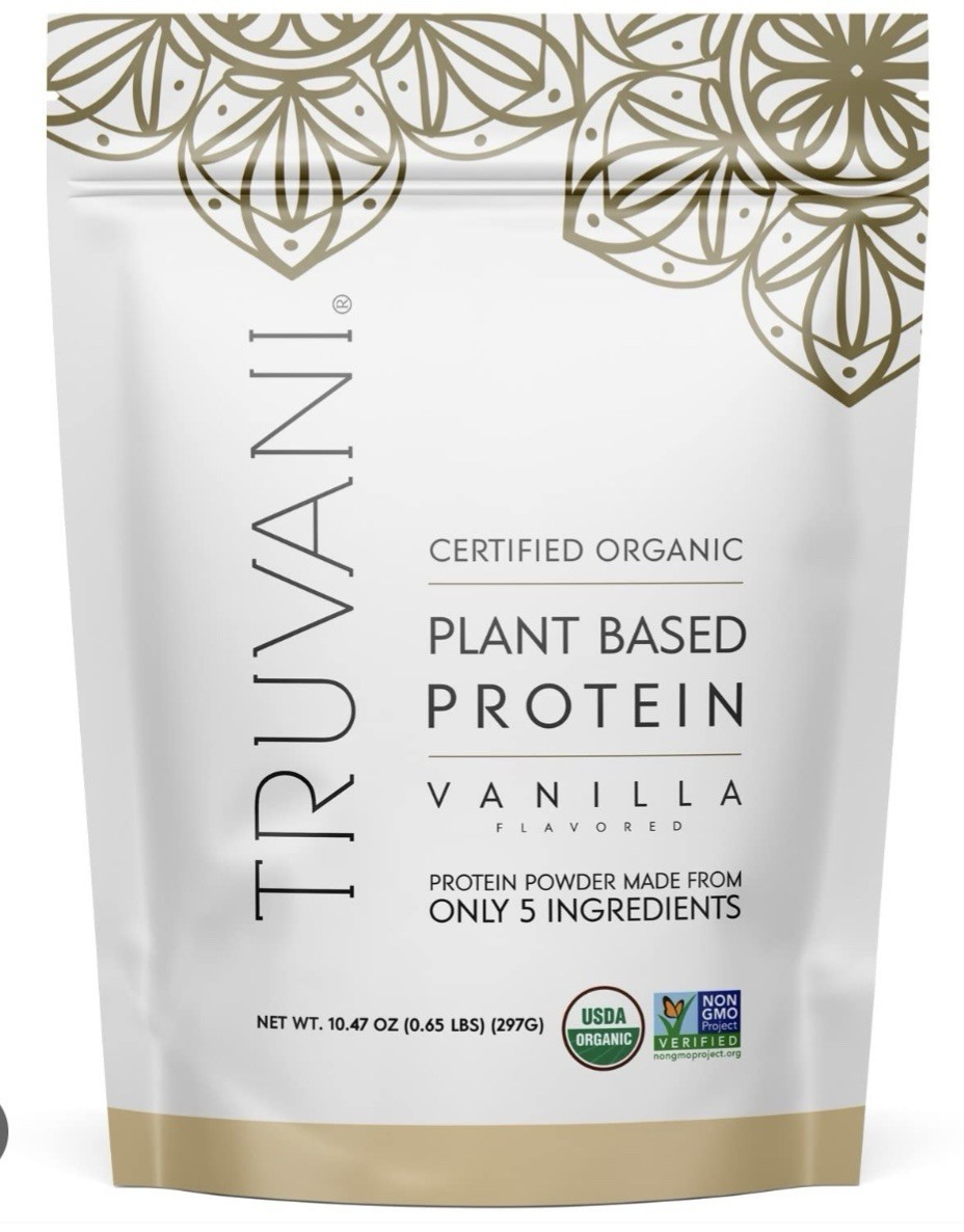 Truvani Certified Organic Plant Based Protein Vanilla Flavored Soy Free 10.47 Oz