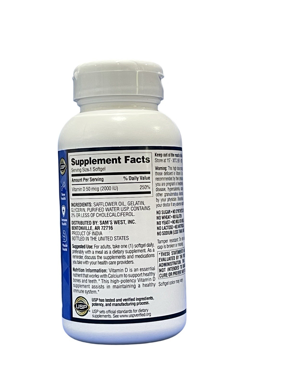 Member’s Mark Vitamin D3 5000 IU Dietary Supplement ( 400 ct ) EXP:1/25