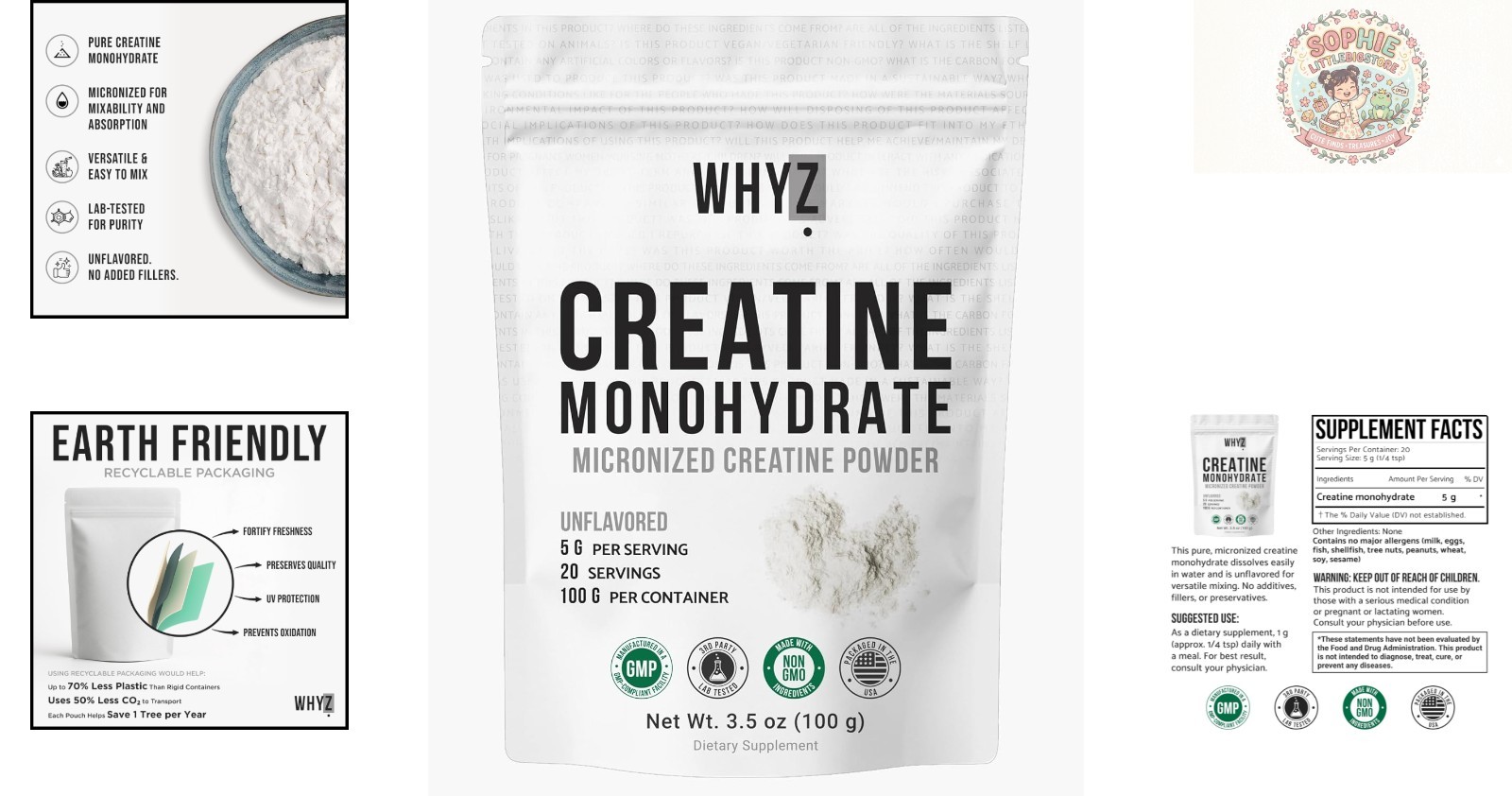Unflavored Micronized Creatine Monohydrate – 20 Servings for Strength & Recovery