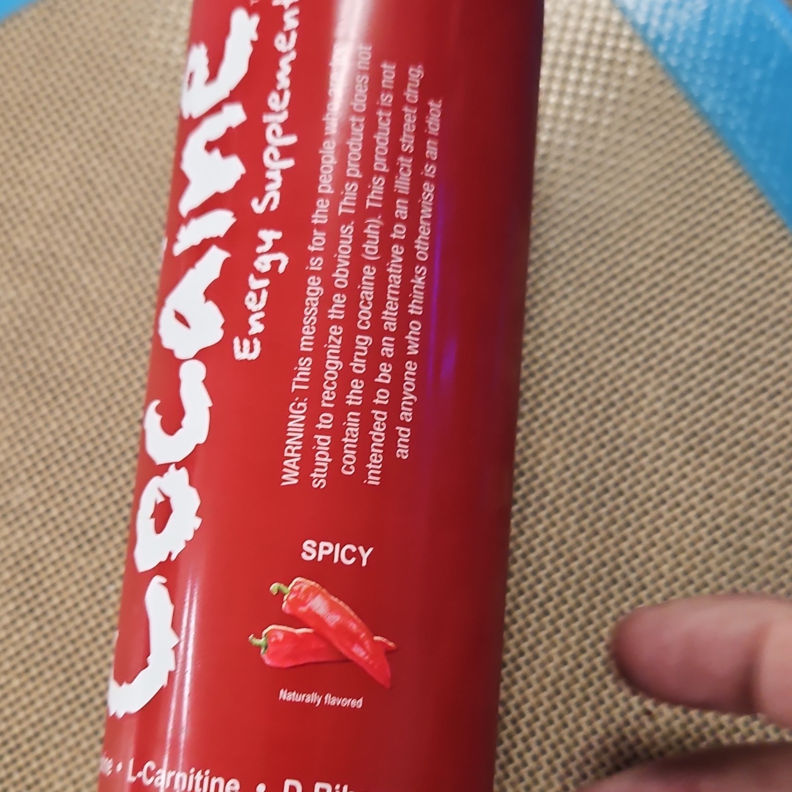 Cocaine Spicy Energy Supplement Drink 12 fl oz Taurine L-Carnitine D-Ribose
