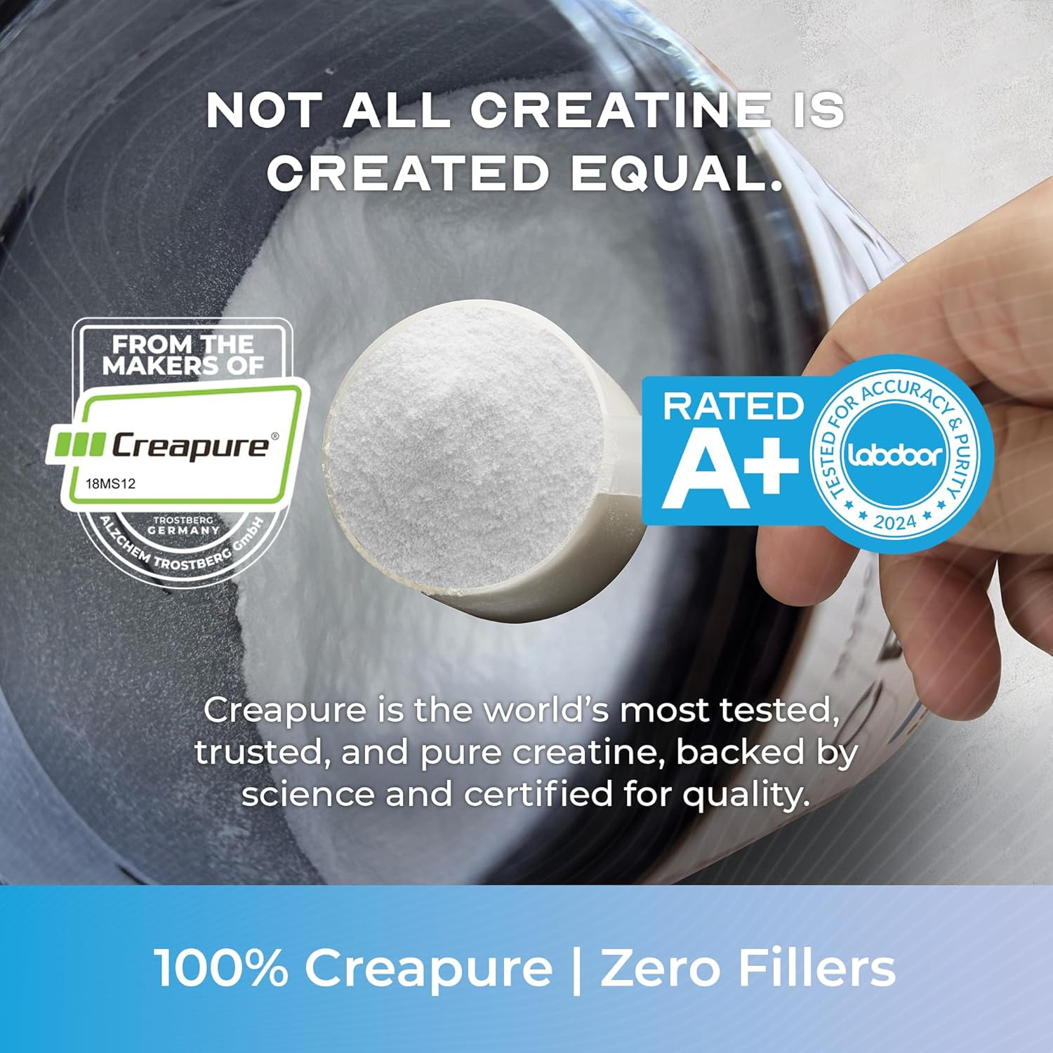 Creapure Creatine Monohydrate Powder, Vegan Keto Friendly Gluten-Free, Mass Gain