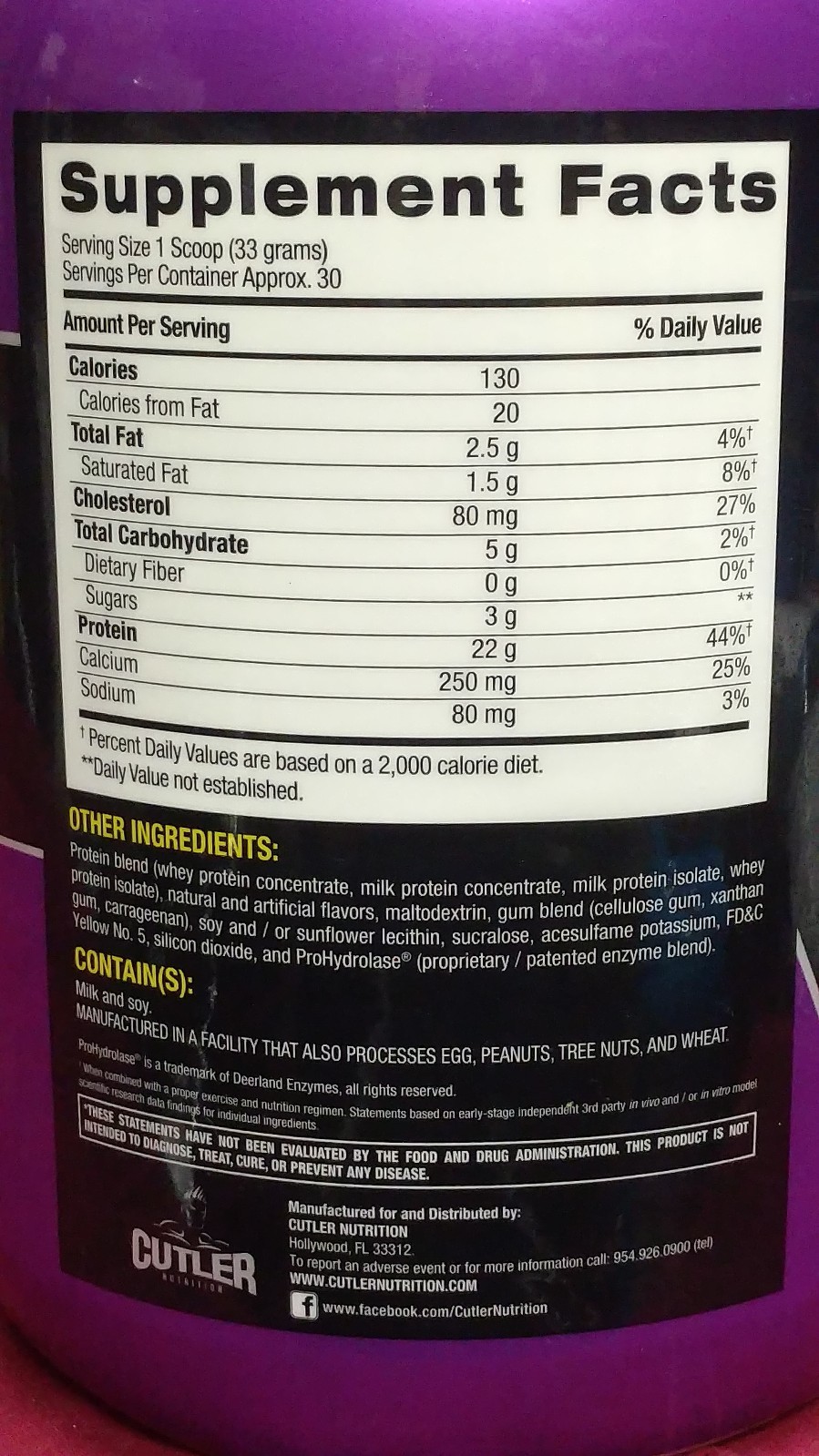 Cutler Nutrition – Total Protein Powder – Banana Cream Pie – 2.18 lbs – 3/2025