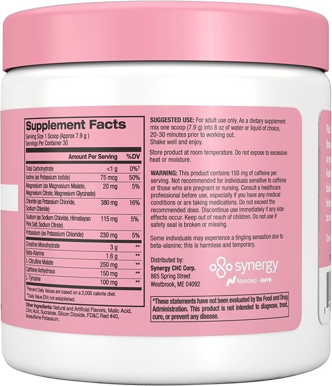Flat Tummy Pre Workout Powder for Women Energy Endurance and Muscle Support New!