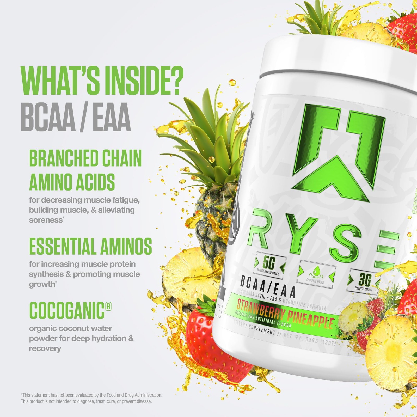 Muscle Recovery Supplement with BCAAs EAAs and Coconut Water Hydration 13 Oz