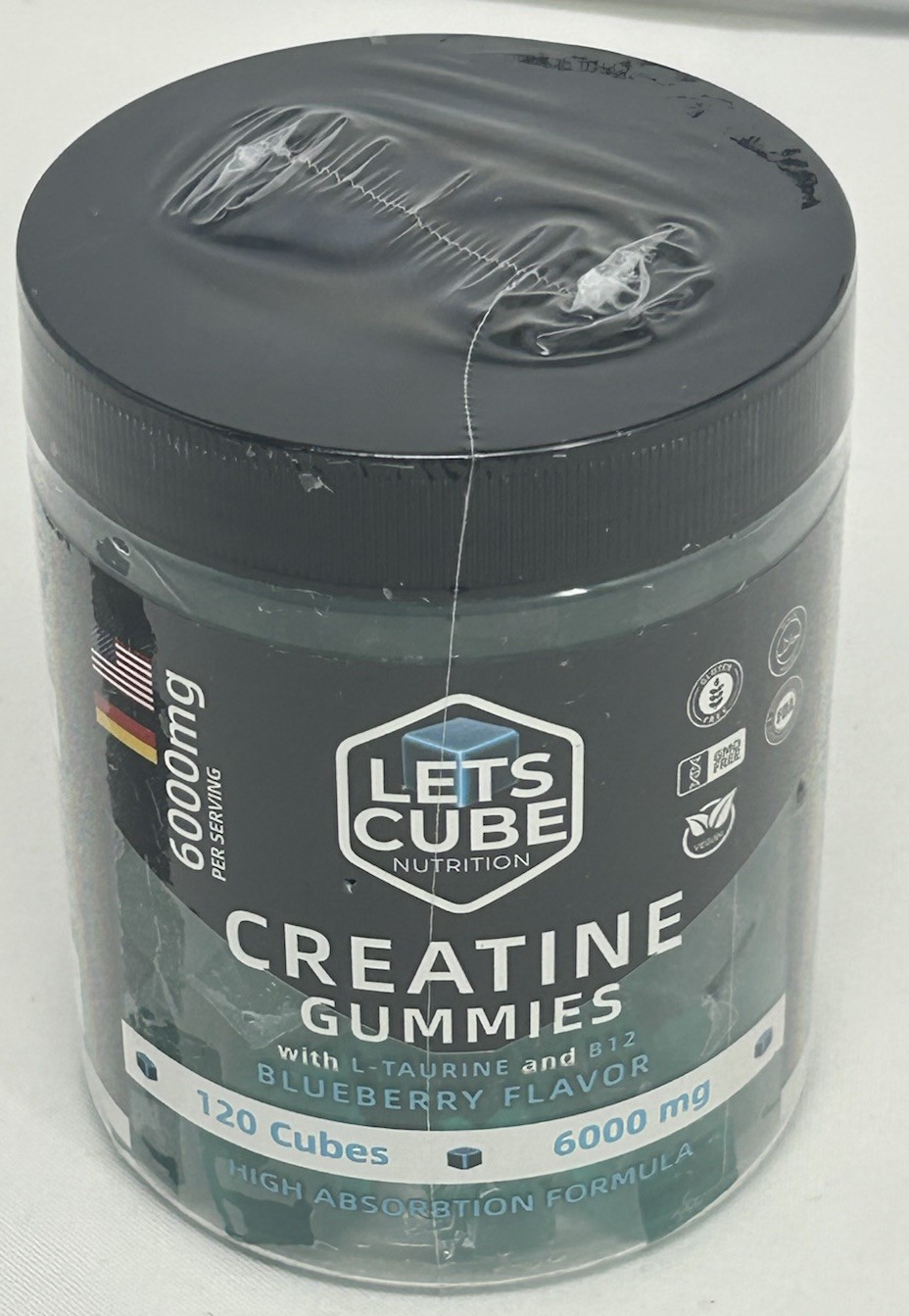 Lets Cube Nutrition Creatine Gummies 6000mg 30 Servings Exp 06/20/2027