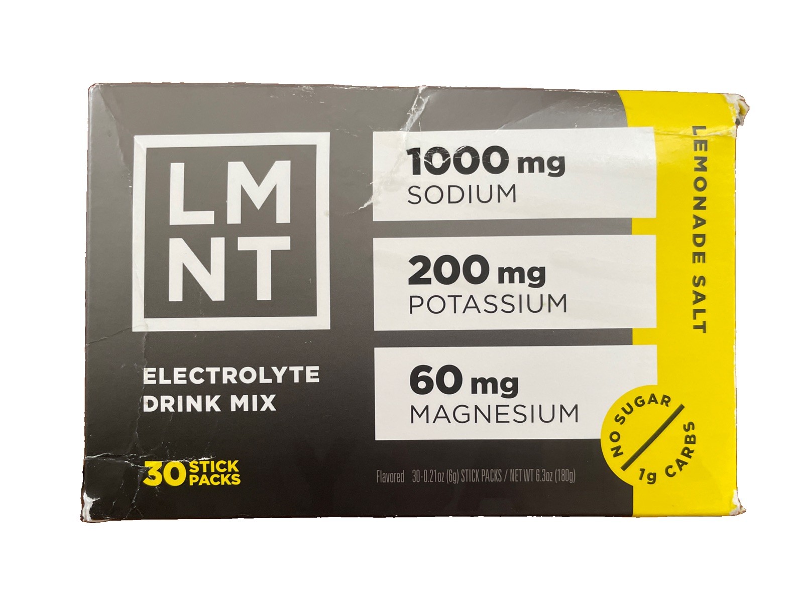 LMNT Electrolyte Drink Mix Powder – Lemonade Salt – Zero Sugar – 30 Stick Packs