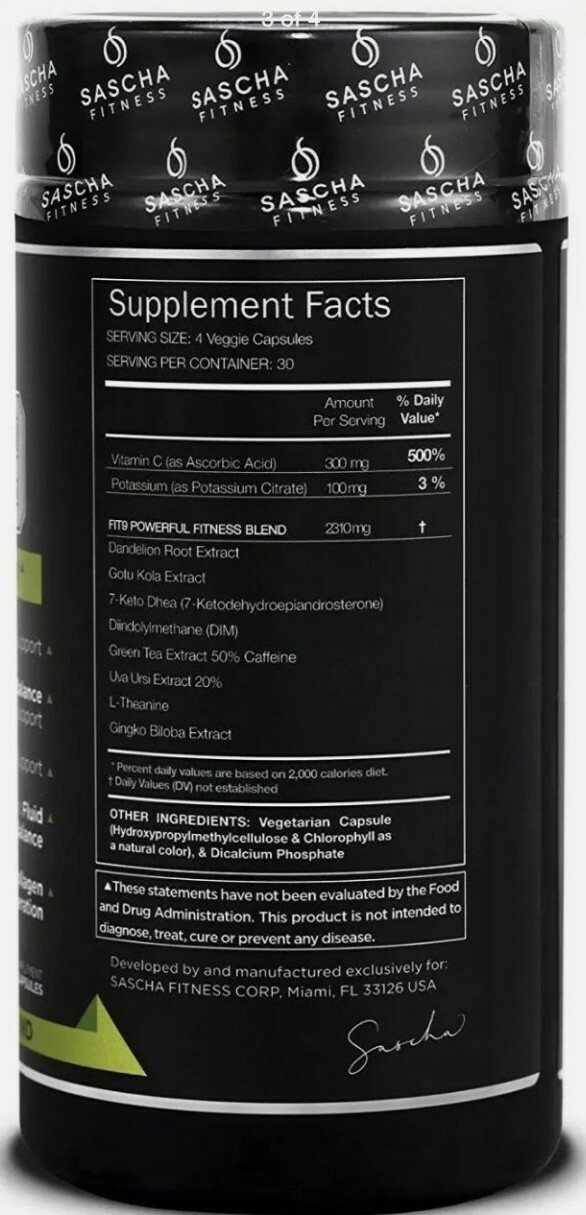 Fit 9 + Gift by Sascha Fitness fat loss support ORIGINAL- USA SELLER