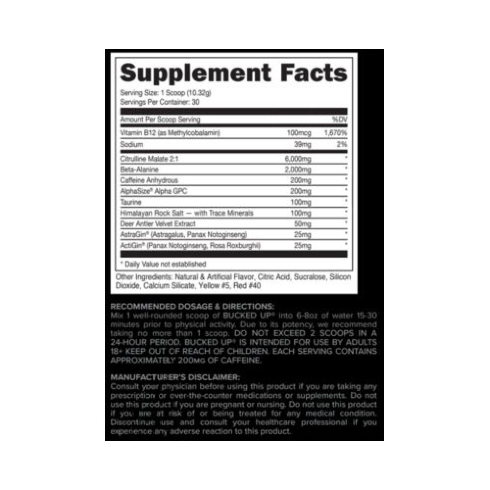 Bucked Up Pre-Workout – Killa OJ (11.13 oz. / 30 Servings)