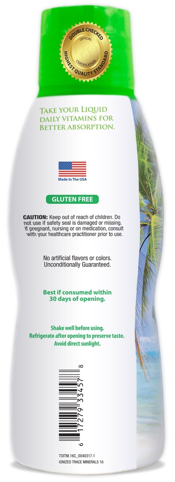 Tropical Oasis Ionized Plant-Based Liquid Trace Minerals Formula – 74 Essential