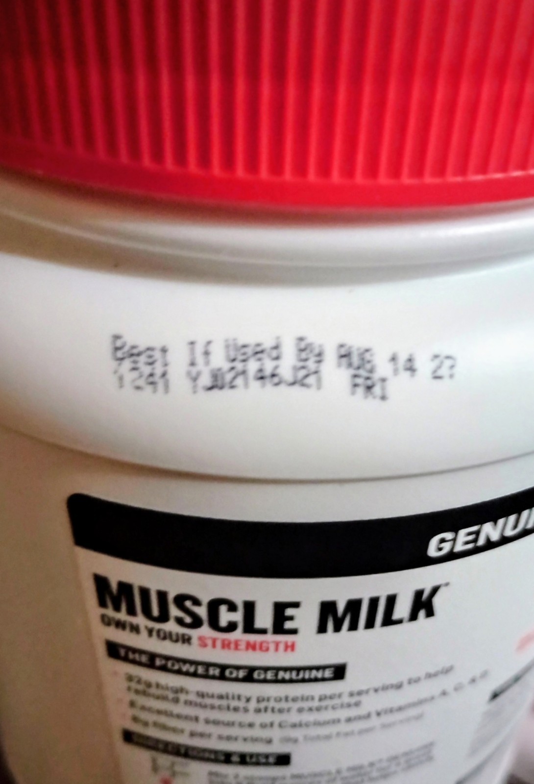 Muscle Milk Genuine Protein Powder vanilla High Protein 32g protein 30.9 oz