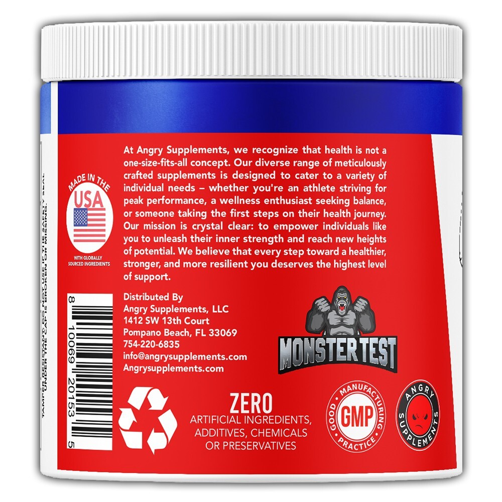 Angry Supplements Creatine Monohydrate 100% Premium Grow Repair 300g 60 Servings