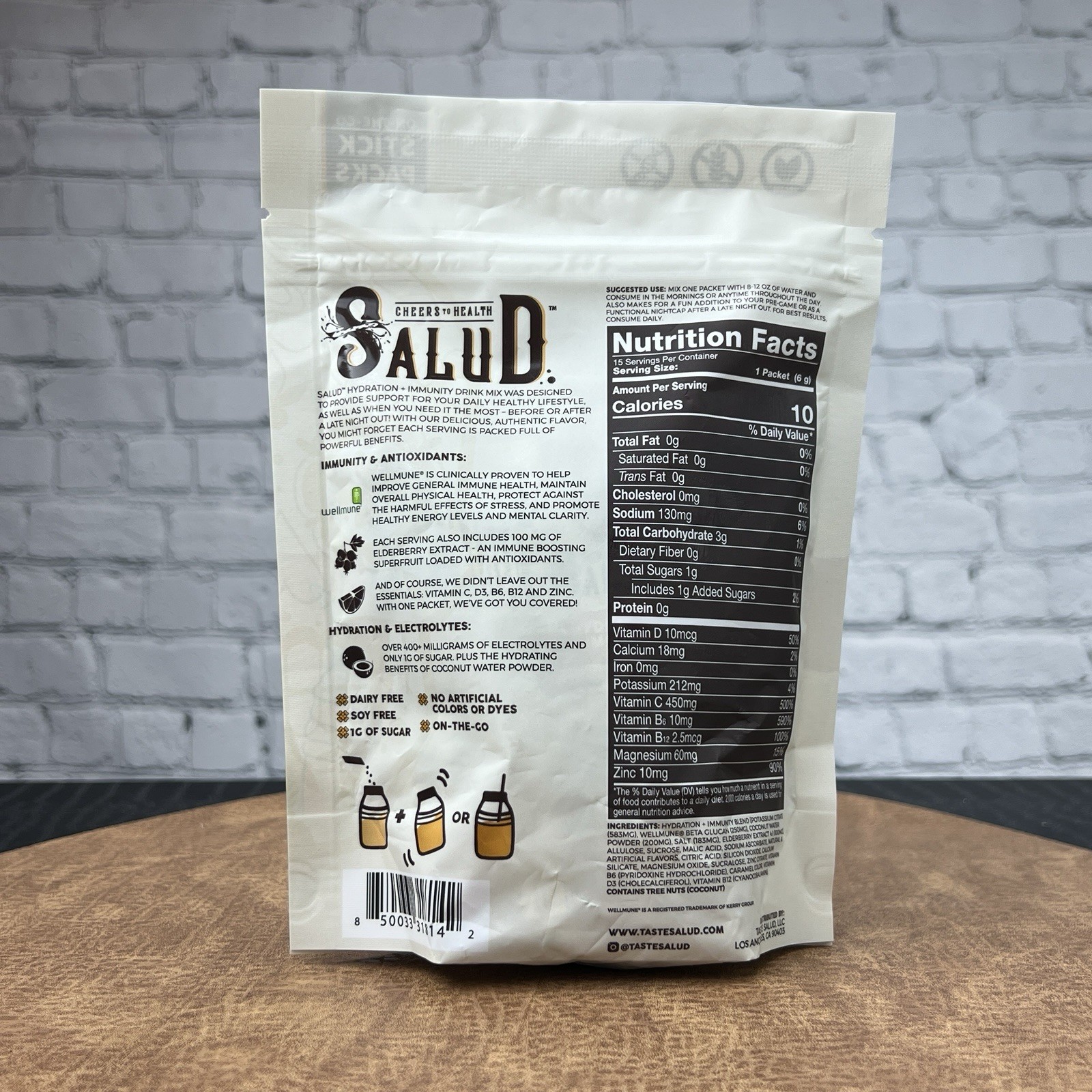 Salud Hydration + Immunity Electrolyte Mix Tamarindo – 15 Stick Packs