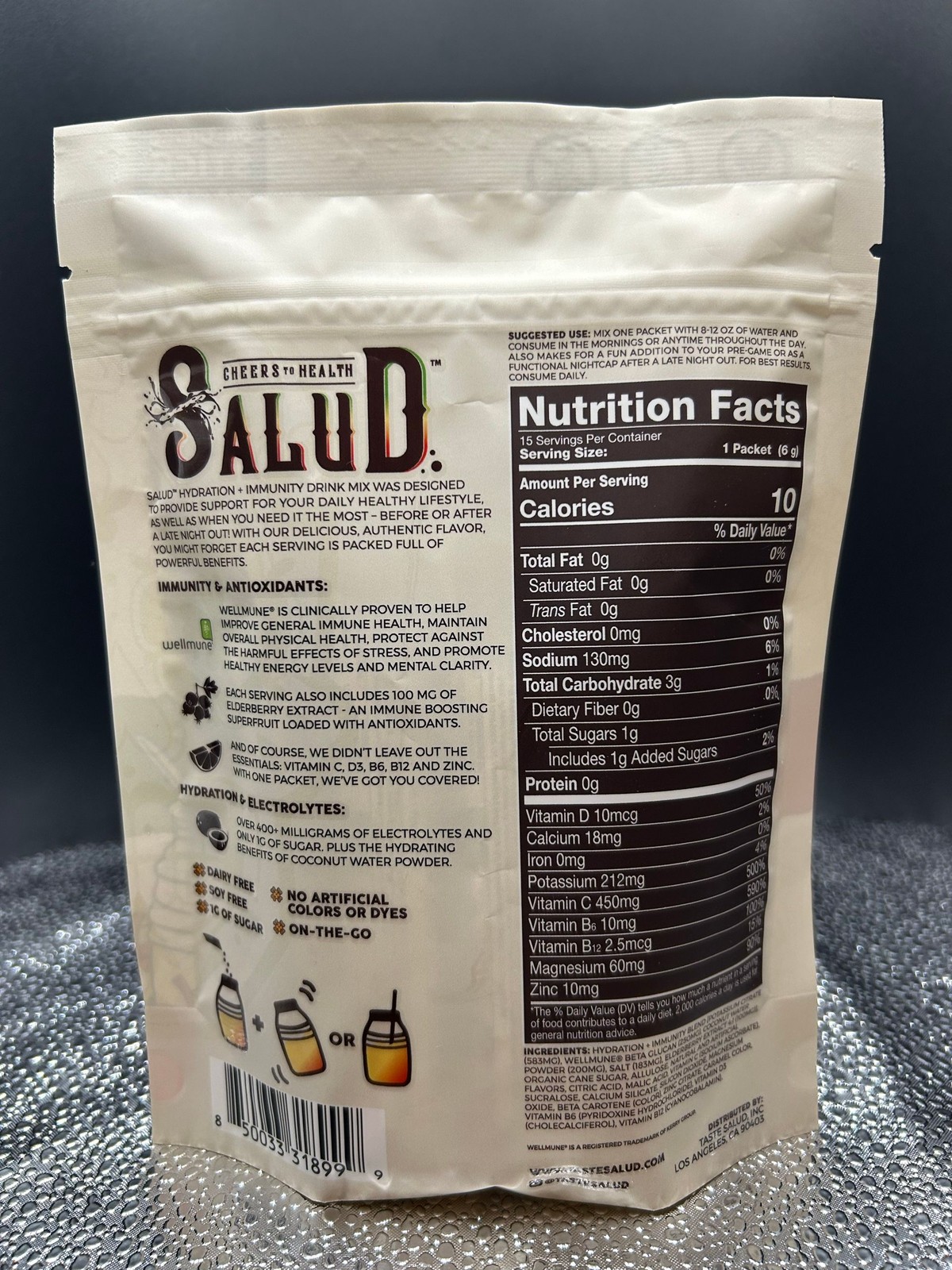 Salud Hydration + Immunity Drink Mix Manzana Apple 15 Stick Packs – New