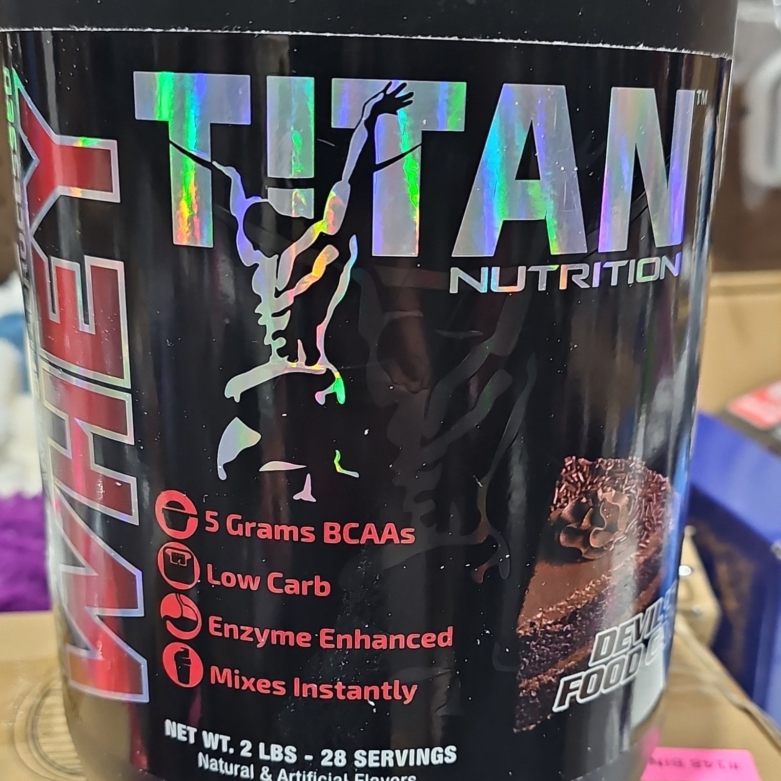 Titan Nutrition Whey Protein Powder Low Carb Devil’s Food Cake 2 lb 28 Servings