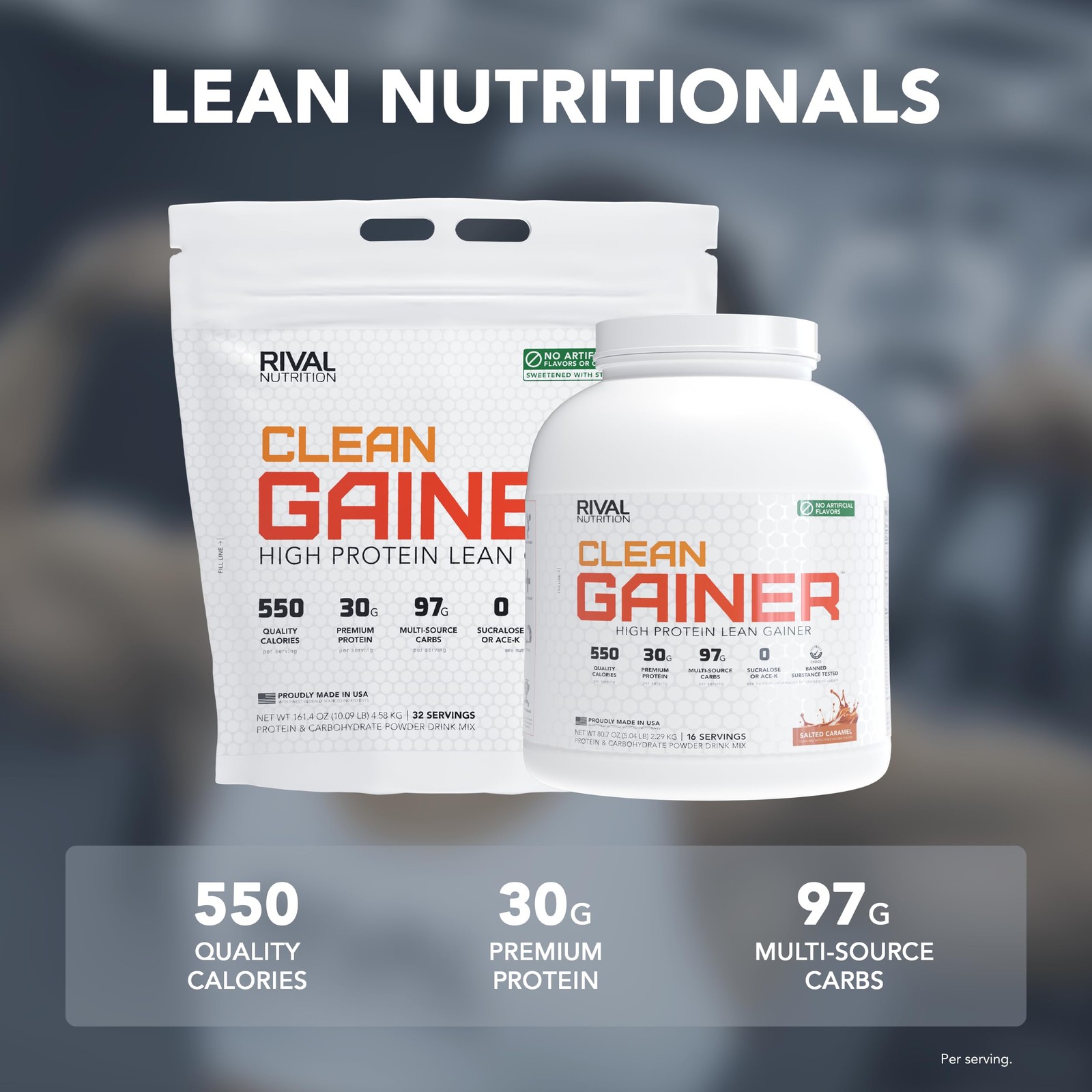 Rival Nutrition Clean Gainer Salted Caramel High-Protein Lean Gainer Powder I 5