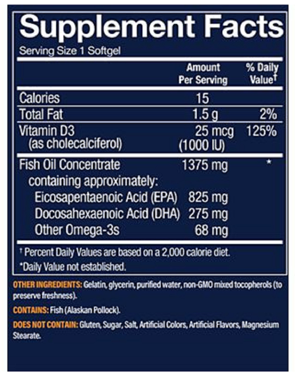 Premium Wild Alaskan Fish Oil with Vitamin D3 – 1,100 MG EPA/DHA (120 Softgels)