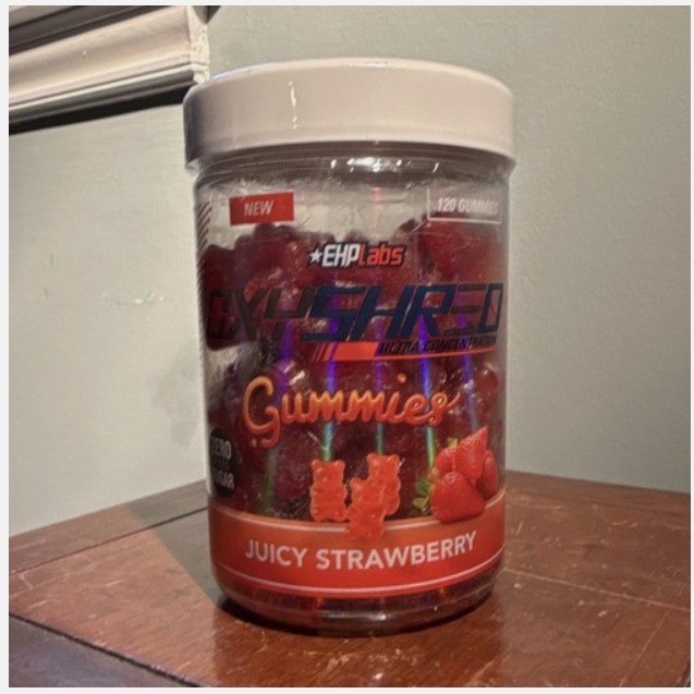 EHP Labs OxyShred Gummies Juicy Strawberry Thermogenic Gummies 120 Count