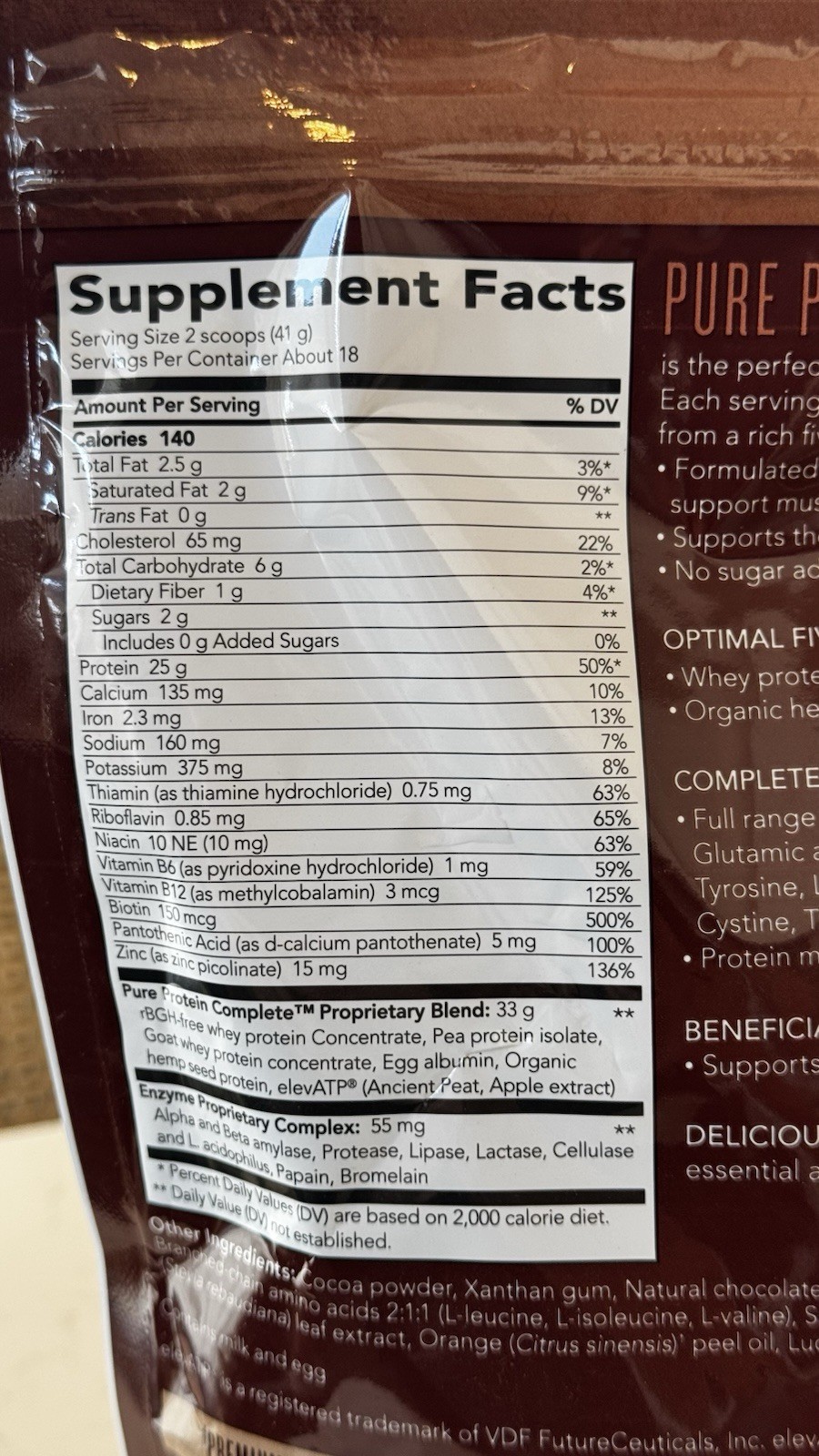 Young Living Pure Protein Complete Chocolate Deluxe Powder, Soy Free, 26 oz