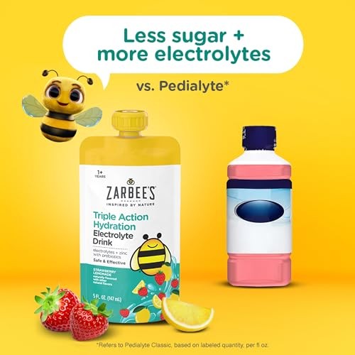 Zarbee’s Triple Action Hydration 5 Fl Oz (Pack of 3) Strawberry Lemonade