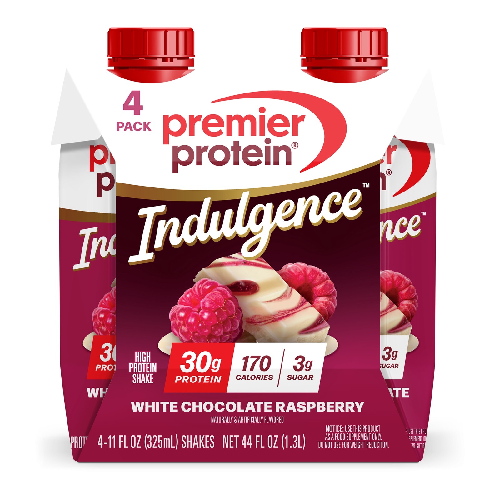 Indulgence Shake, White Chocolate Raspberry, 30G Protein, 11.5 Fl Oz, 12 Ct