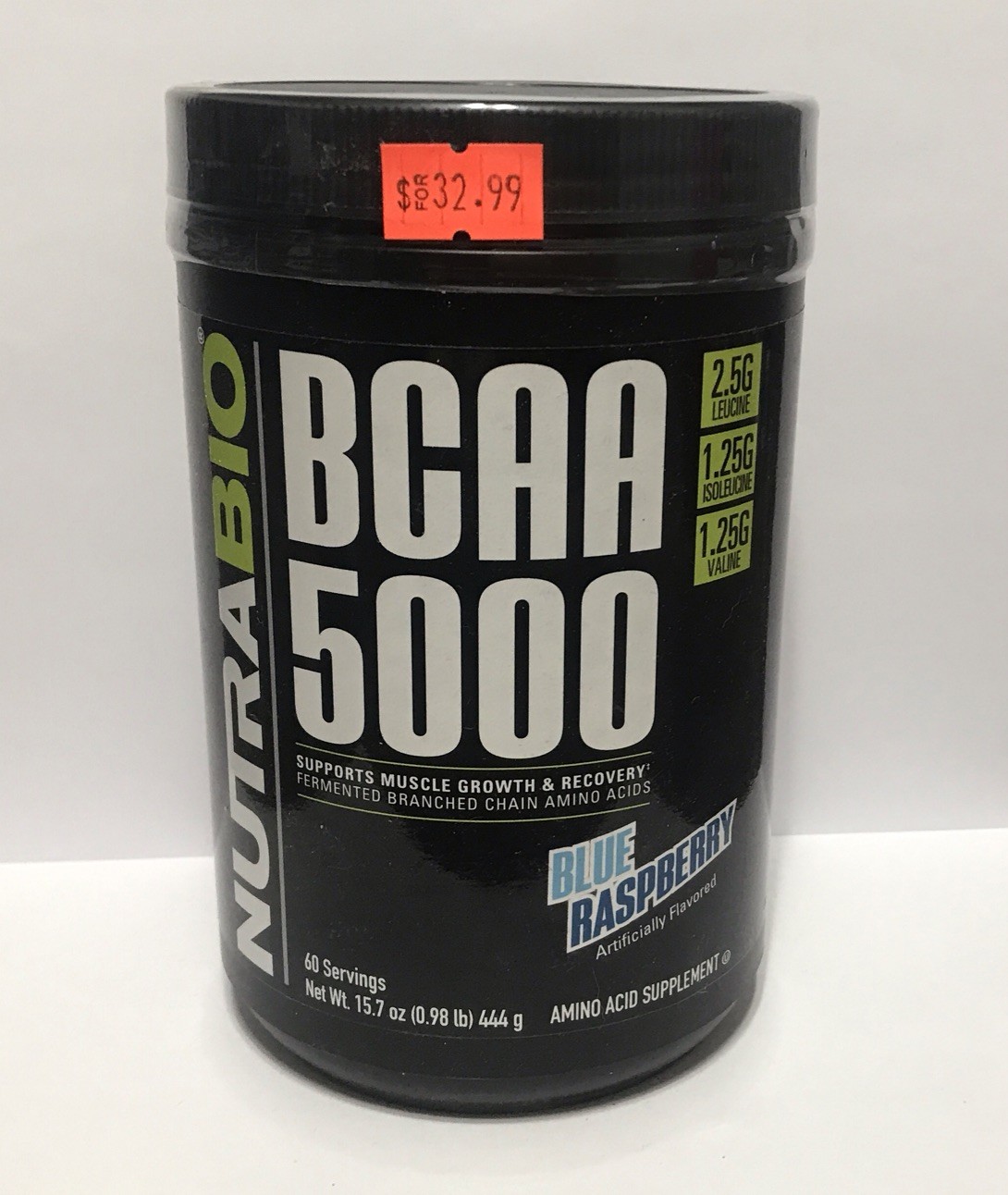 BCAA 5000 – Blue Raspberry – 15.7 oz (NutraBio)