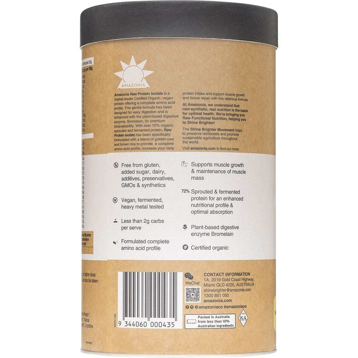 Amazonia Raw Protein Isolate Vanilla 1kg