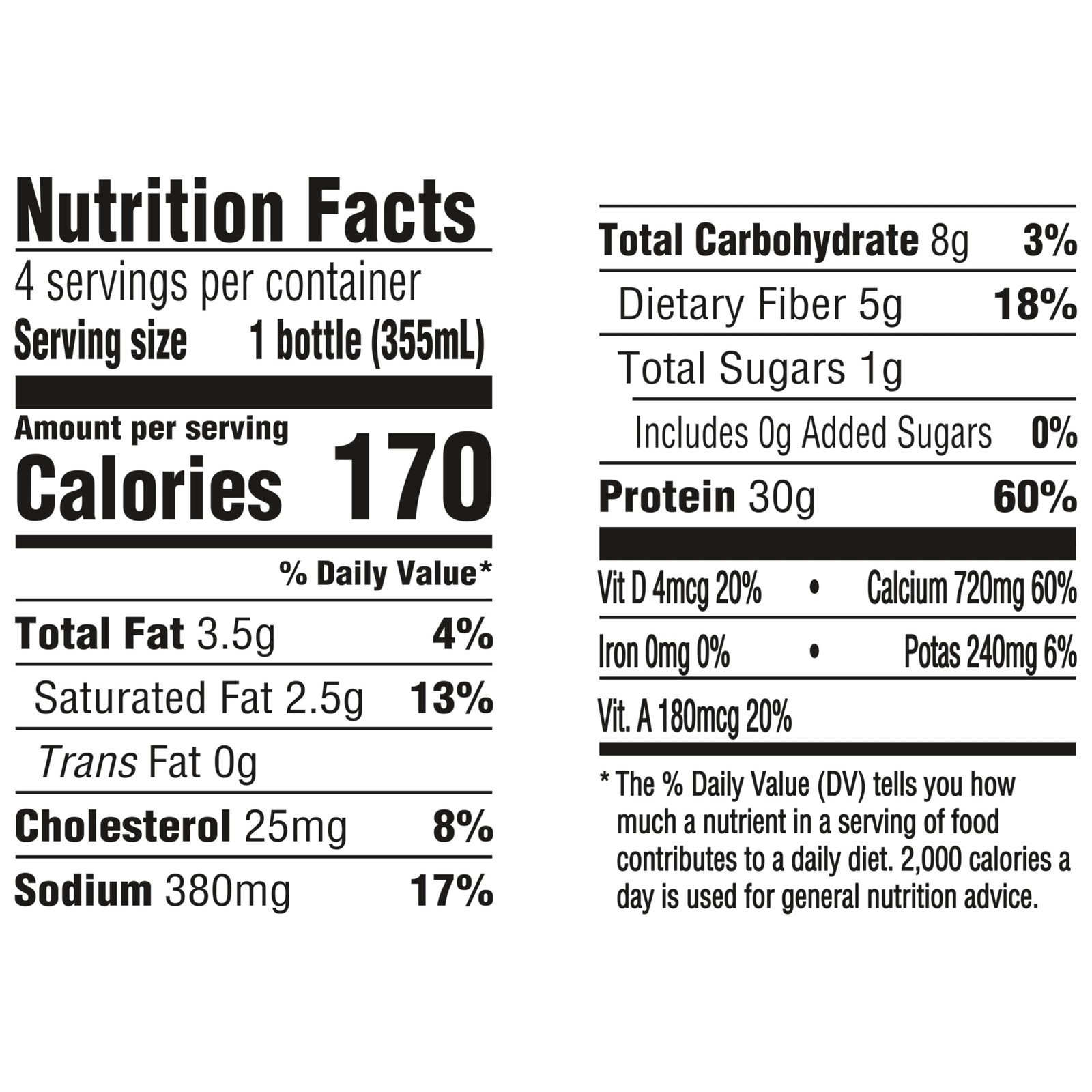 Oikos Protein Shake, Salted Caramel, 30g High 12 Fl Oz (Pack of 4)