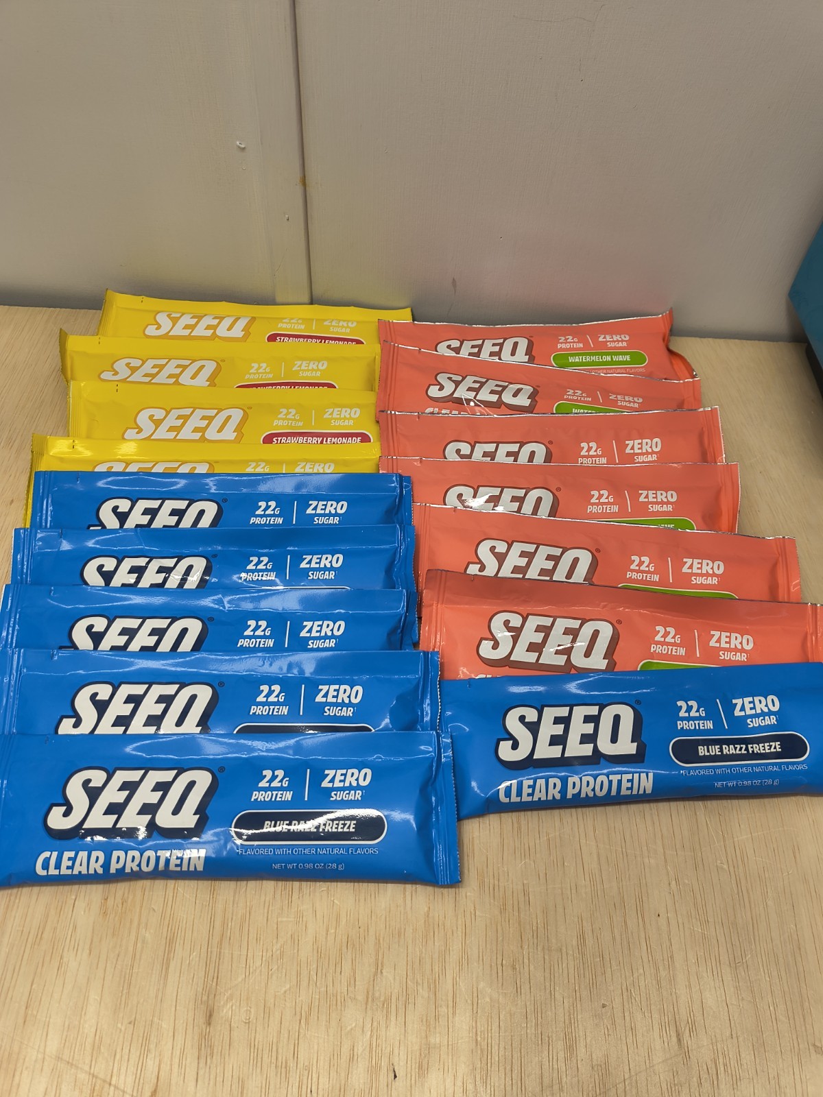 SEEQ Clear Protein Lot Watermelon Wave Strawberry Lemonade Blue Razz Freeze