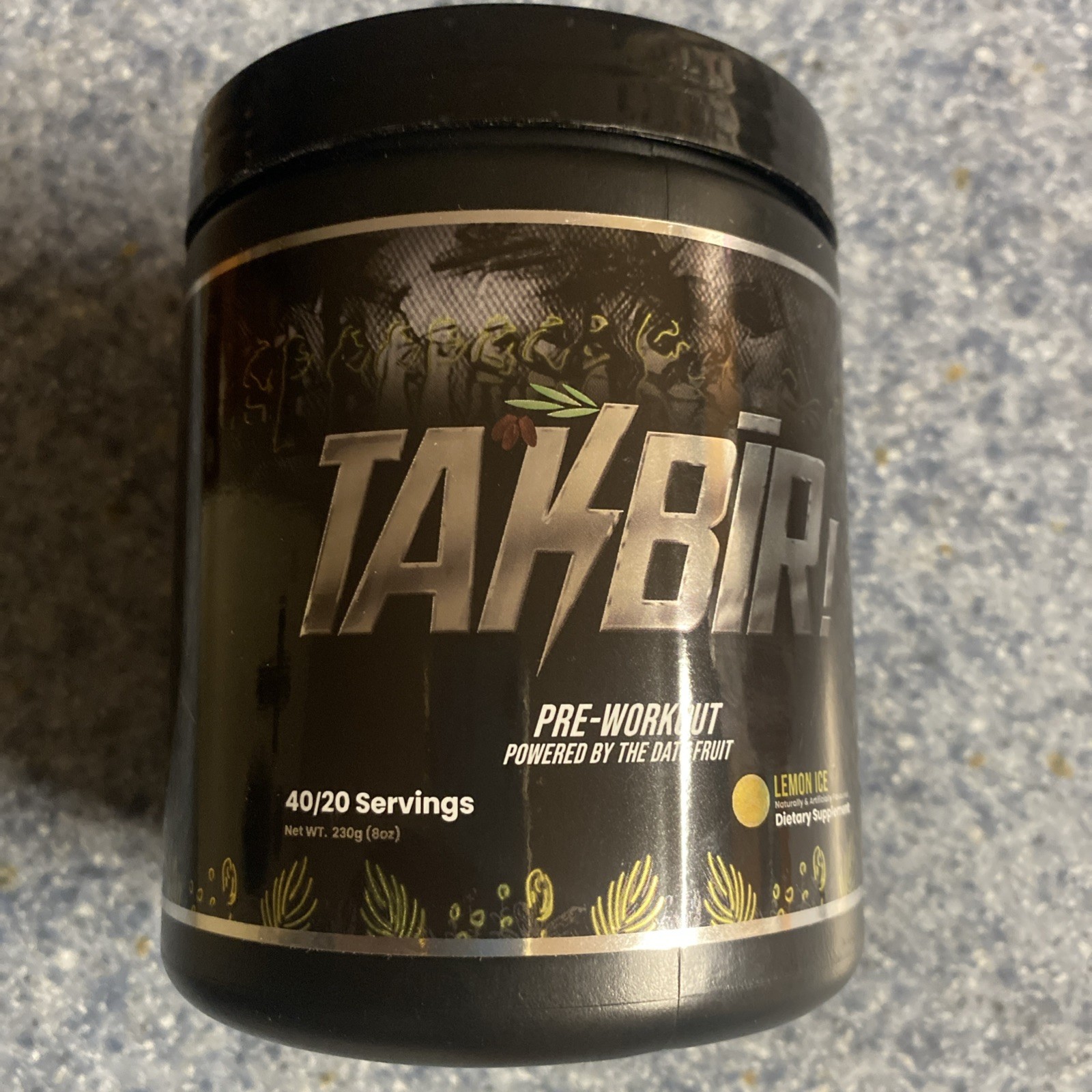 Taknir Pre Workout Dietary Supp. Powered by the Date Fruit Lemon Ice Flavored