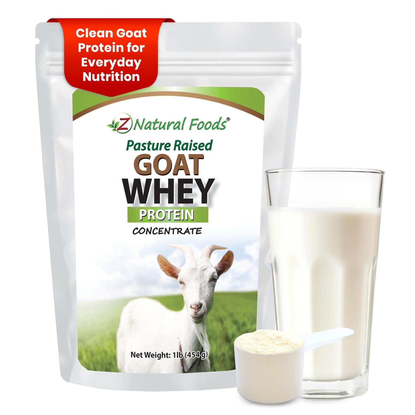 Goat Whey Protein Powder Concentrate – Undenatured, Unflavored, Pasture Raised W