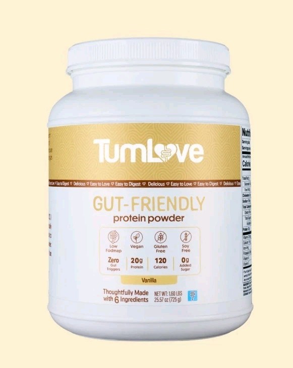 TumLove Gut-Friendly Vegan Protein Powder Vanilla 1.60 lbs Gluten Free Soy-Free