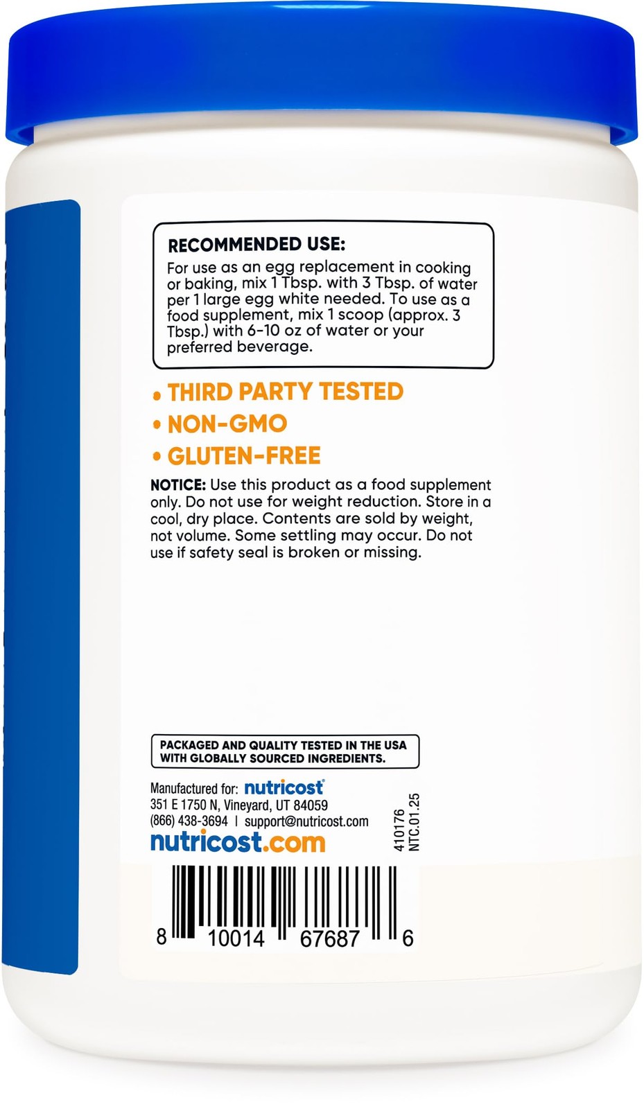 Nutricost Egg White Protein Powder 8oz (Unflavored) – 8.1 Ounce (Pack of 1)