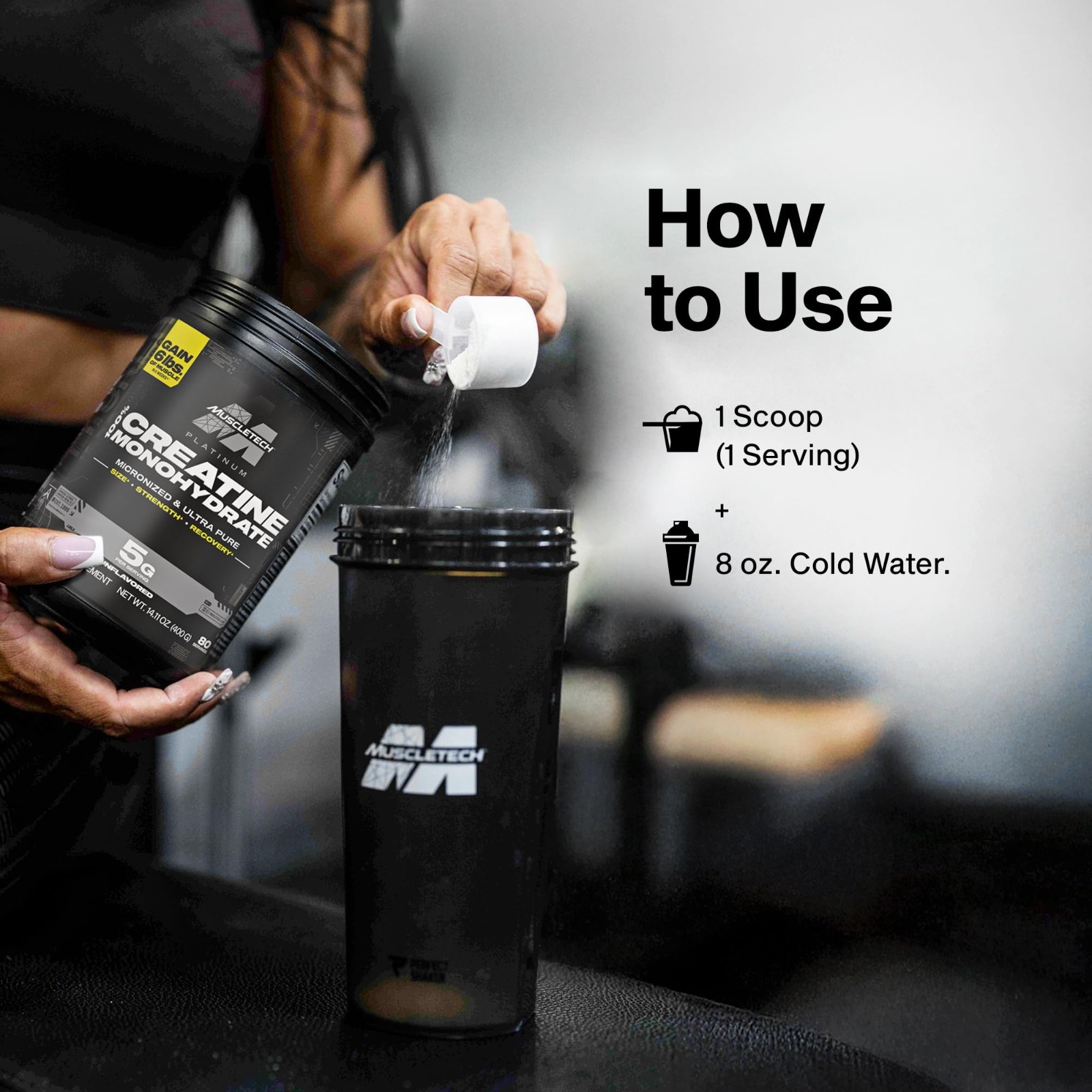 Pure Creatine Monohydrate Powder – 80 Servings, Unflavored Micronized Supplement