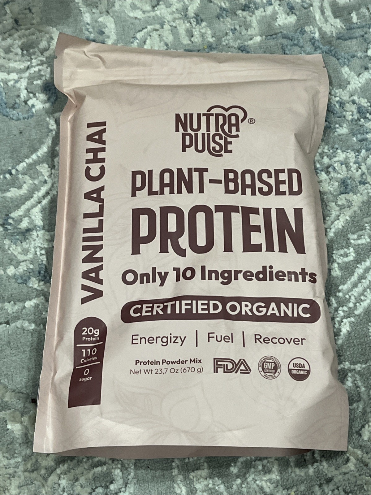 Nutra Pulse Plant Based Protein Powder Vanilla Chai. 23.7oz Exp 01/26