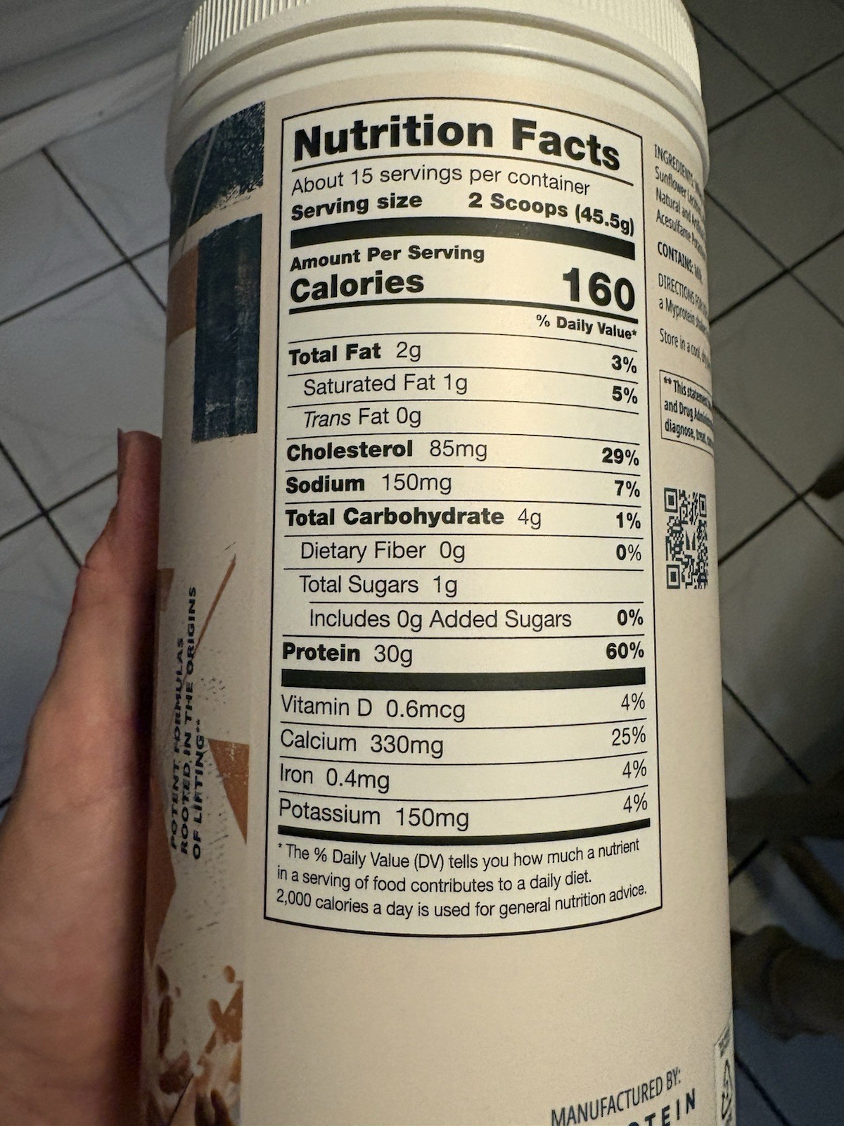 My protein Origin Protein Creatine Casein Butter Pecan Ice Cream 04/26