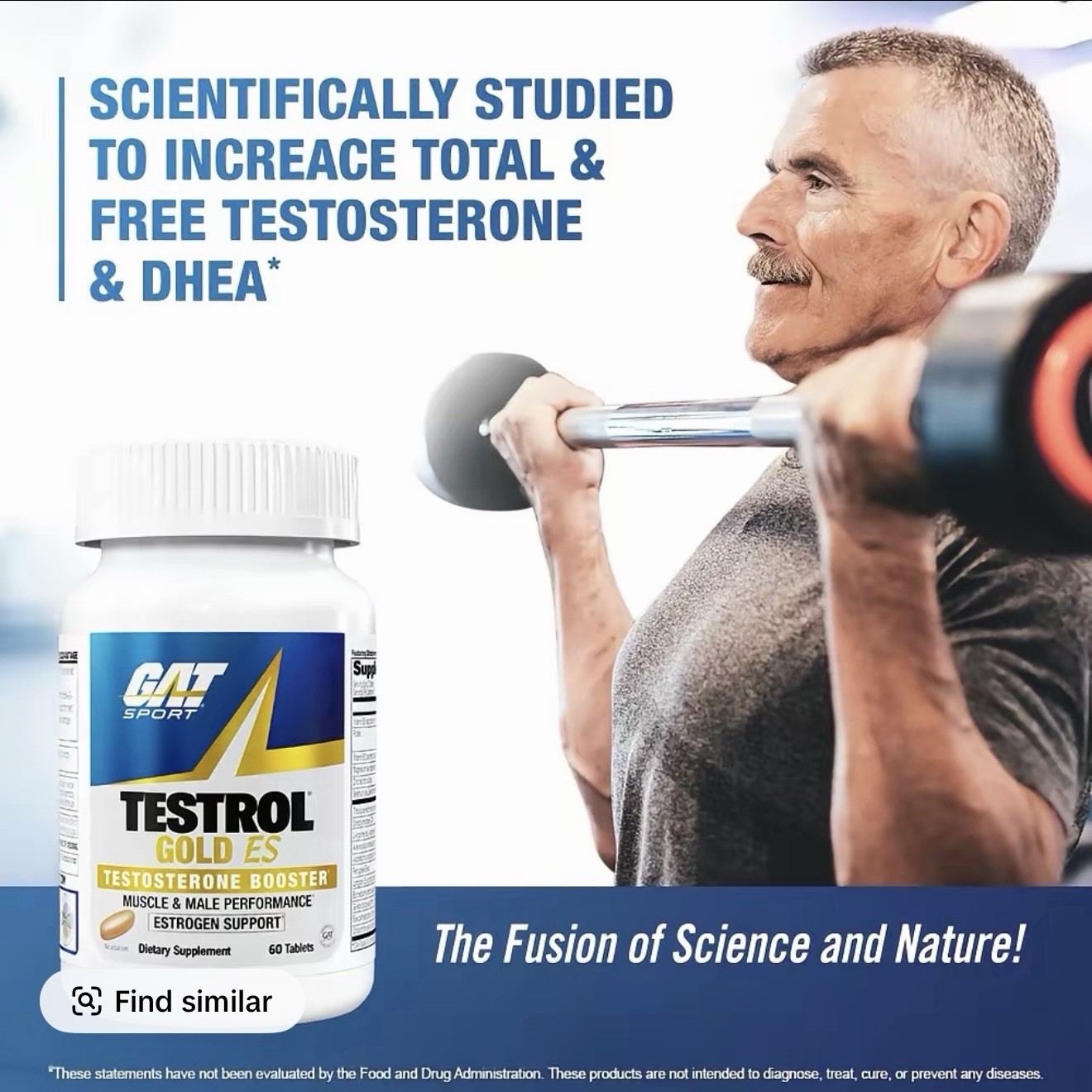 GAT Sport Testrol Gold ES Testosterone Booster Estrogen Support 60 Tablets