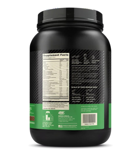 Optimum Nutrition Serious Mass Chocolate Weight Gainer Protein 3LB
