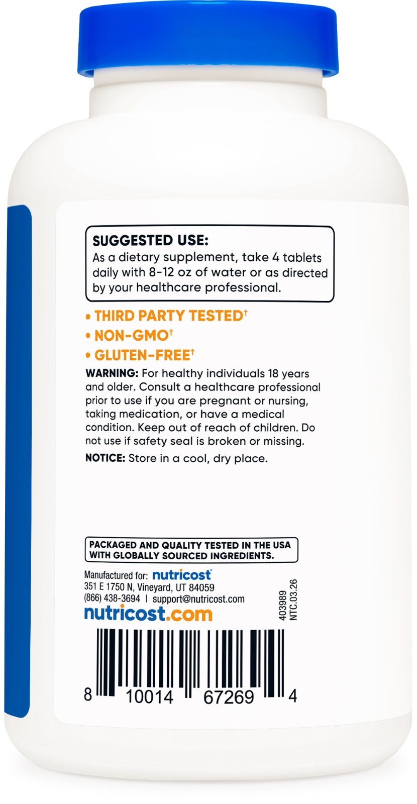 Nutricost Calcium & Magnesium Carbonate 240 Tablets