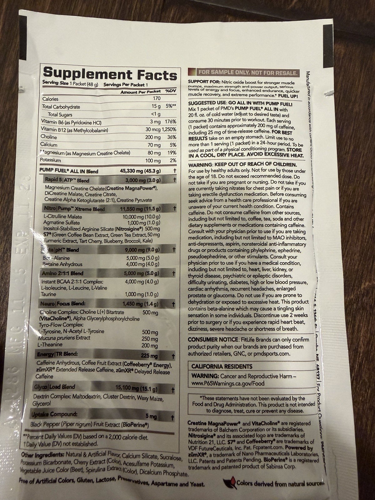 PMD Pump Fuel All In Explosive Pre-Workout Powder (10 pieces)