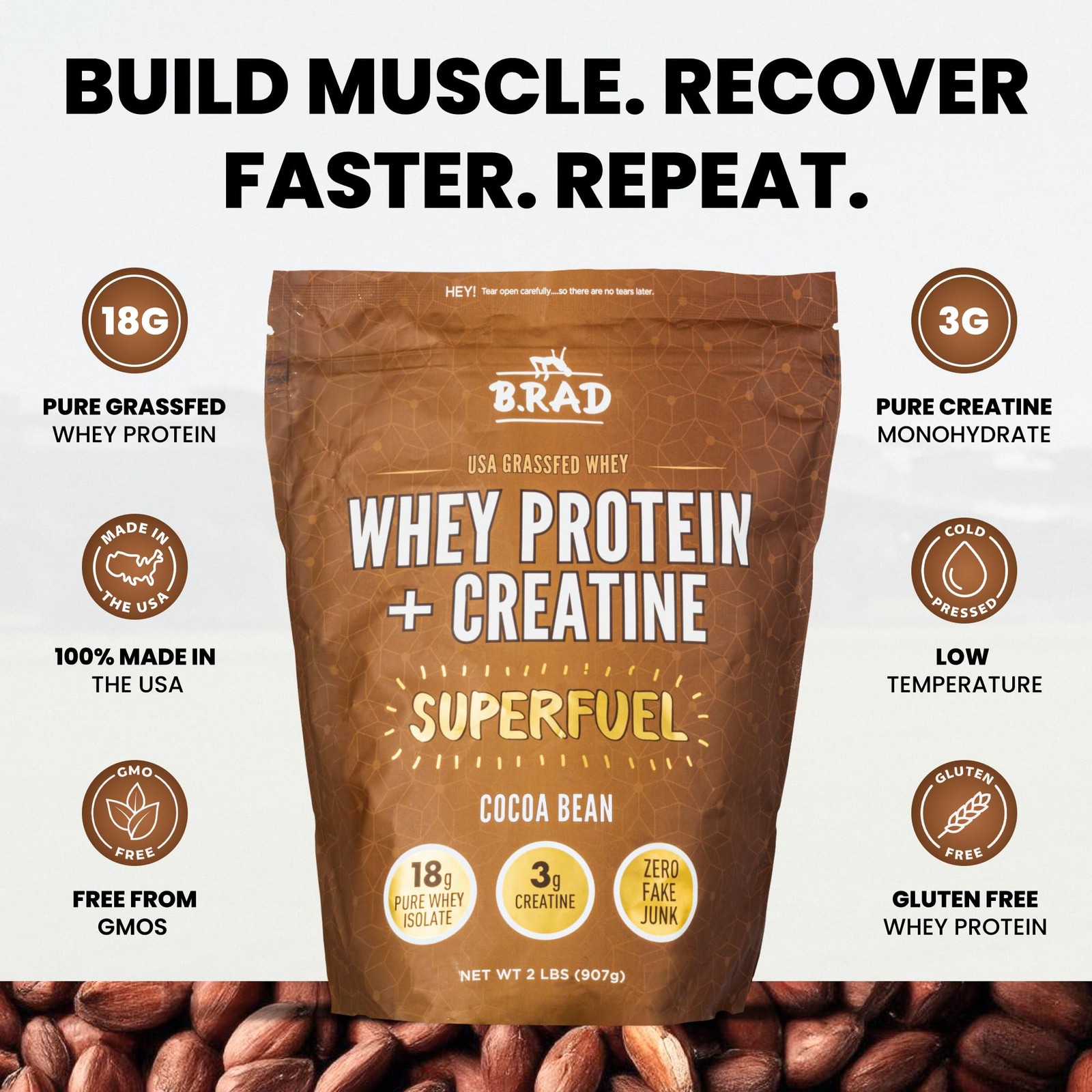 B.rad Superfuel – Grass Fed Whey Protein Isolate Boosted with Creatine | Farm…