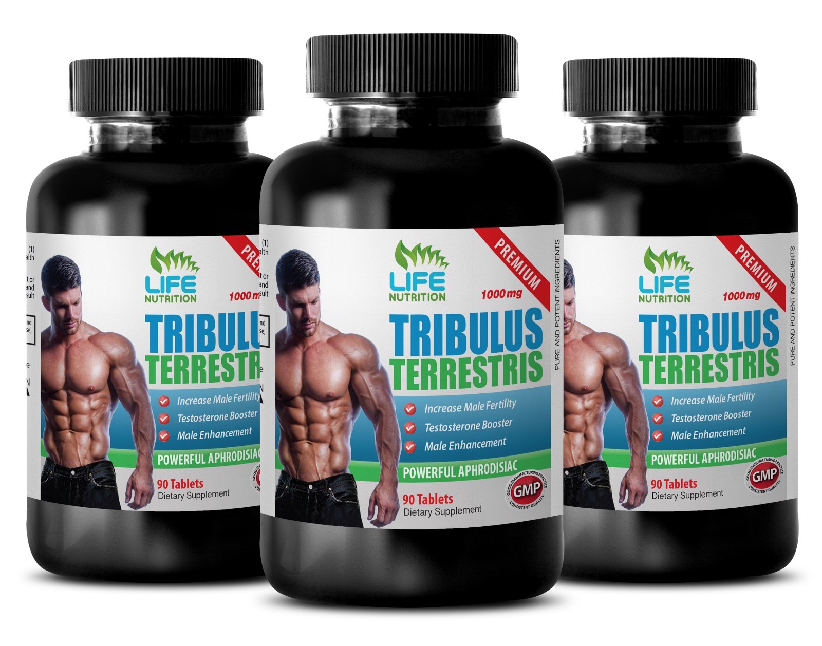 Tribulus Terrestris. Muscle Mass. Testosterone Level (3 Bottles)