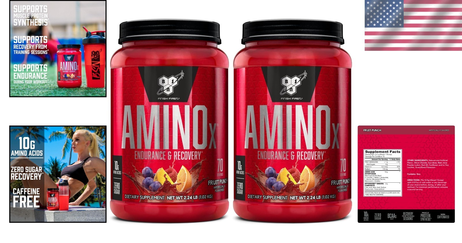 Amino Acid Powder, Muscle Recovery, Fruit Punch Flavor